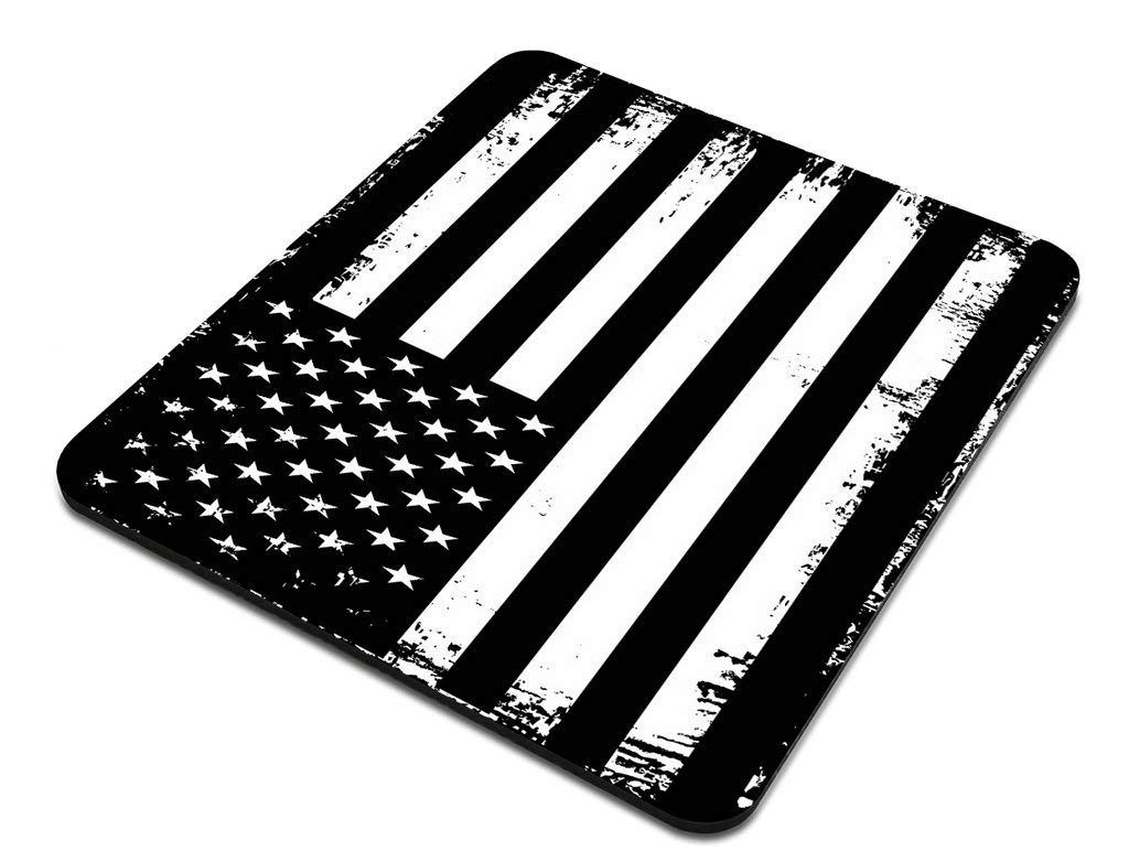 Grunge American Flag USA Flag Black and White Mouse Pad - Non-Slip Rubber Gaming Mouse Mat for PC, Laptop & Office - Perfect for Gamers, Graphic Designers & Home Office Use