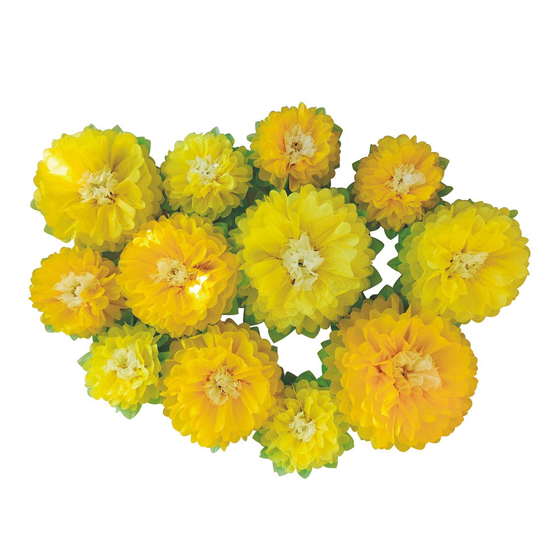 12pcs Yellow Paper Flowers for Wedding Backdrop & Nursery Decor