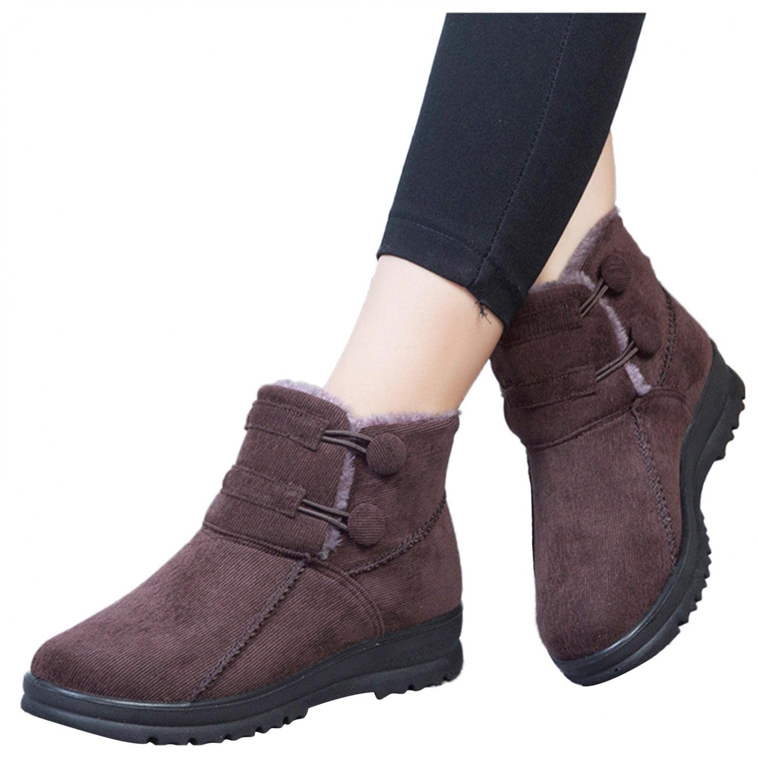 Viyabling Women's Waterproof Winter Snow Boots - Warm Fur Lined Ankle Booties with Slip-On Design for Outdoor Activities | Perfect for Snowy Weather, Hiking & Casual Winter Wear