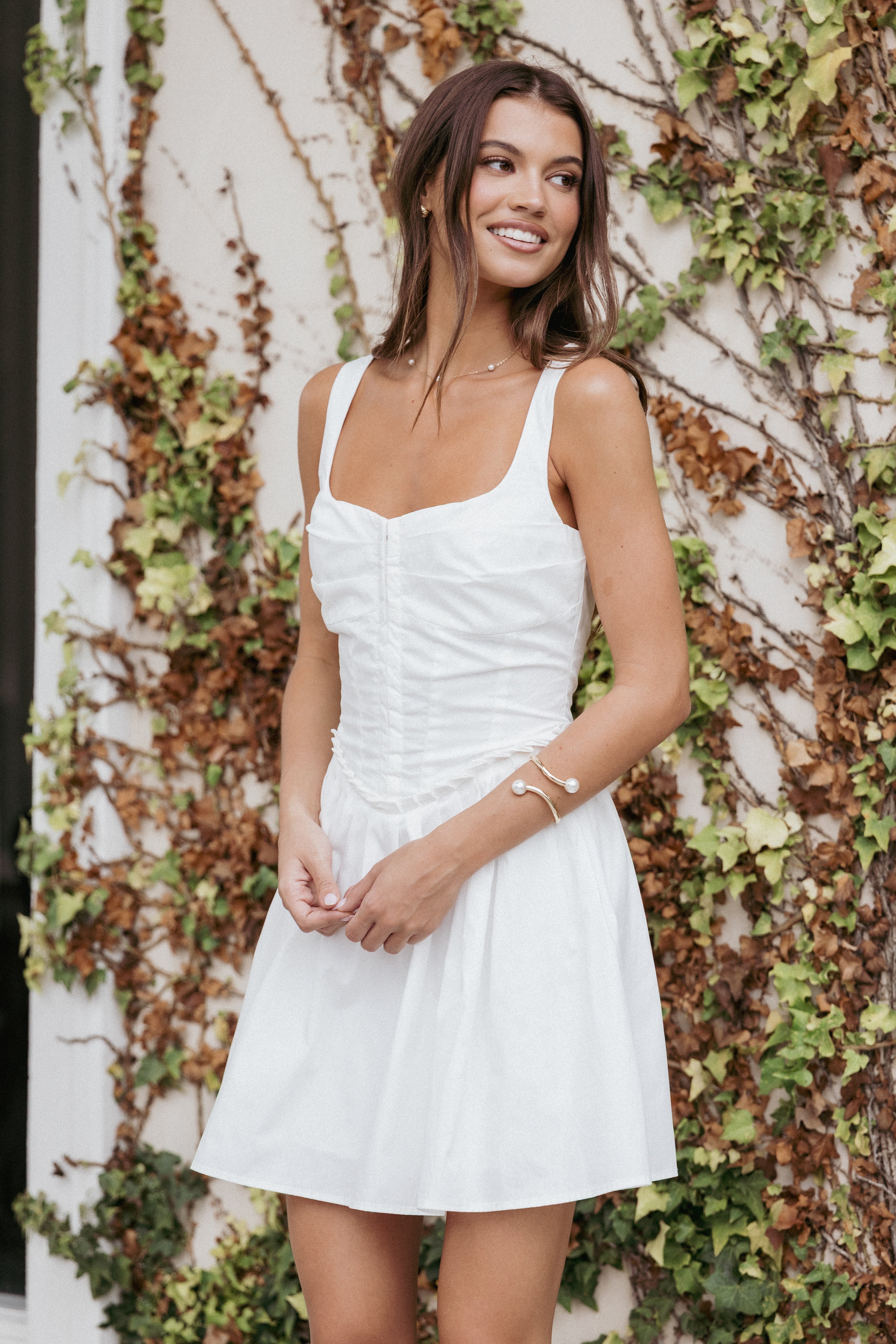 Gale Mini Dress - White | Women's Fashion Summer Dress for Casual & Party Wear | Perfect for Beach, Date Night & Special Occasions
