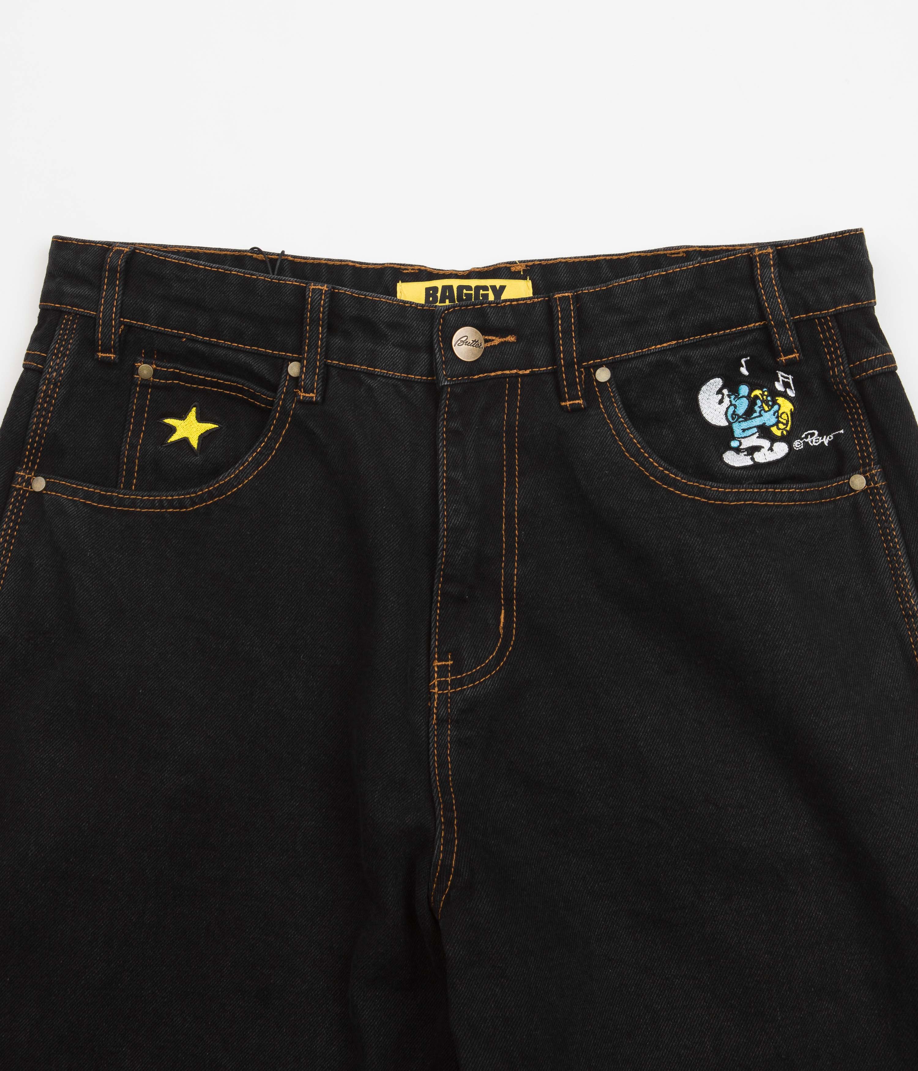 Butter Goods x The Smurfs Harmony Jeans - Washed Black Denim Pants for Men | Casual Streetwear & Vintage Style | Perfect for Everyday Wear and Urban Fashion
