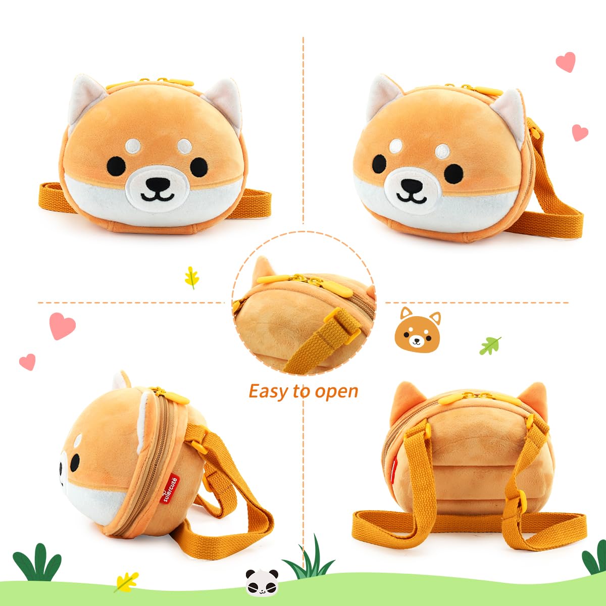 Adorable 3D Cartoon Shiba Inu Crossbody Purse for Girls - Cute Dog Coin Wallet for Toddlers & Kids - Perfect for School, Travel, and Everyday Use
