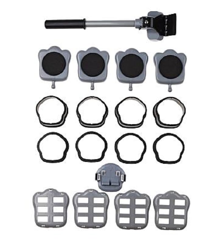 **Mega Movers 18-Piece Furniture Moving Set - Heavy Duty Sliders, Lifting Straps & Pads - Brown - Perfect for Moving Couches, Tables & Appliances**