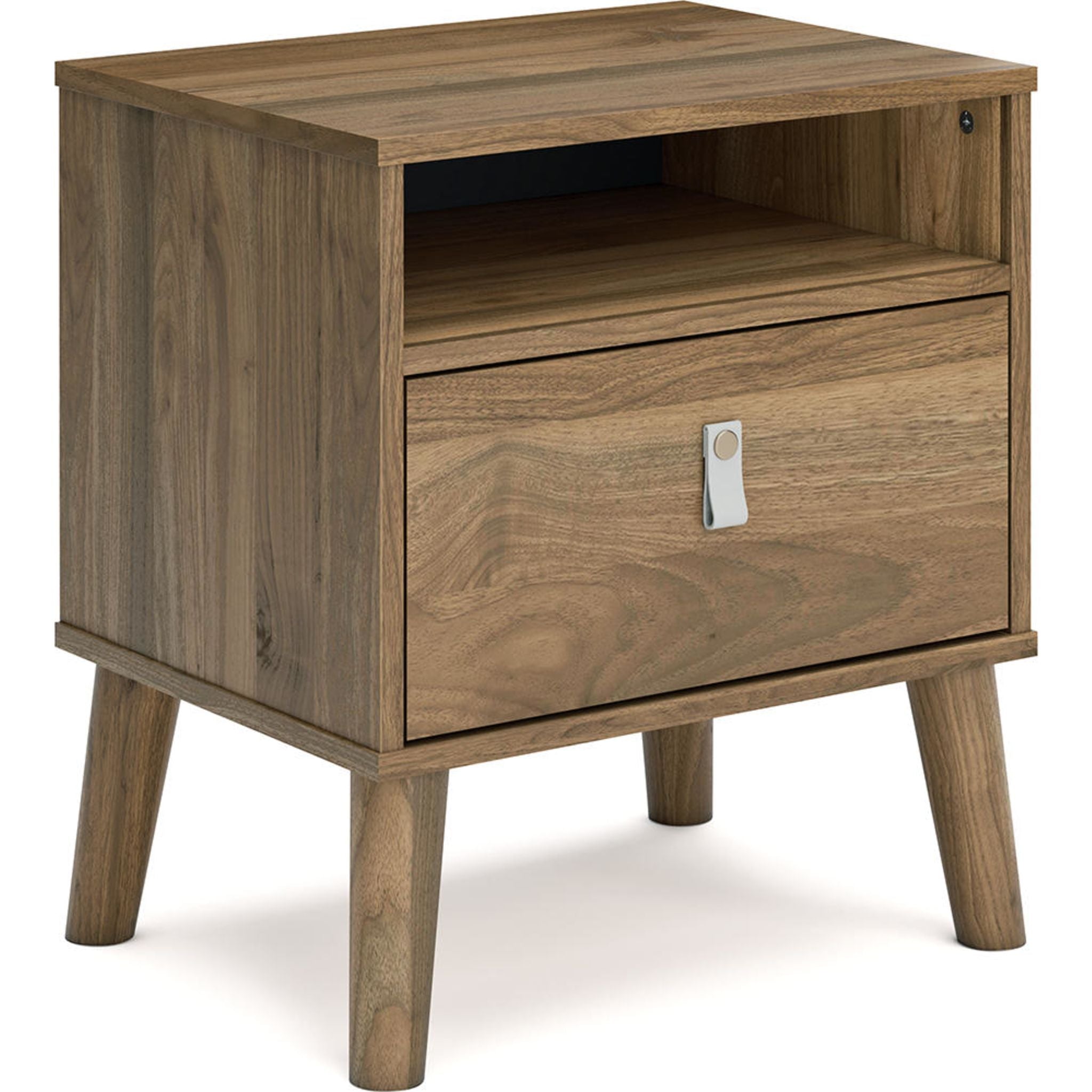 Aprilyn Nightstand with Honey Finish - Modern Bedside Table for Bedroom, Living Room, or Office - Perfect for Storage and Decor