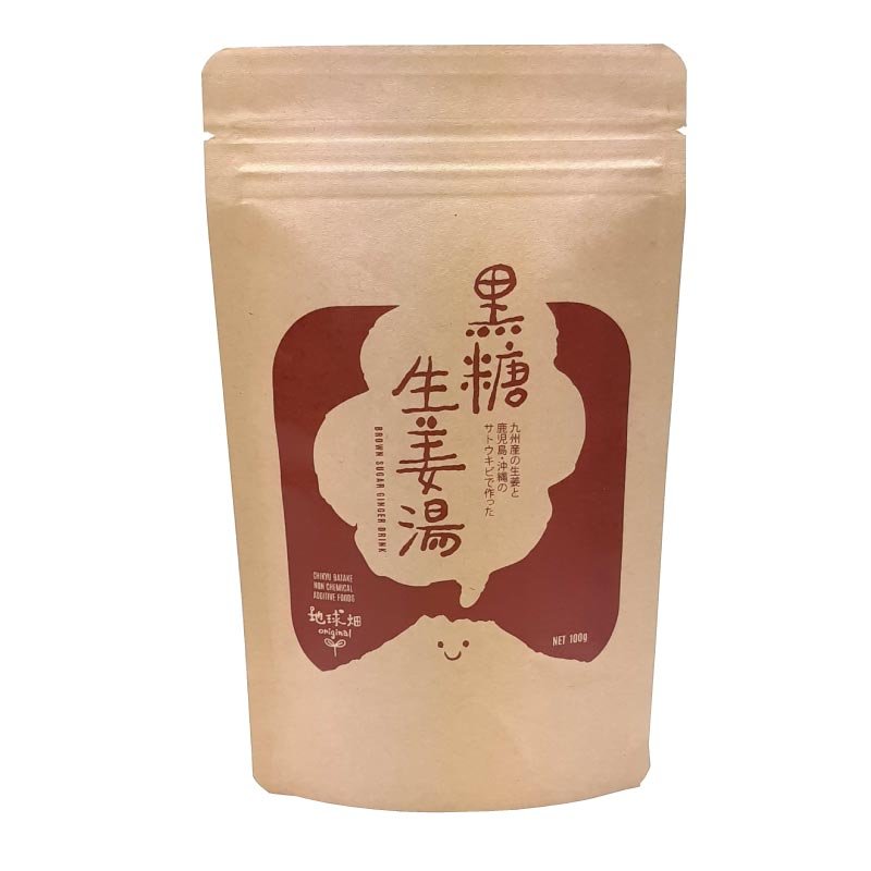 Organic Sweet Ginger Tea with Kokuto Brown Sugar 100g - Natural Herbal Tea for Digestion, Cold Relief & Relaxation - Perfect for Morning Boost, Afternoon Pick-Me-Up & Evening Relaxation