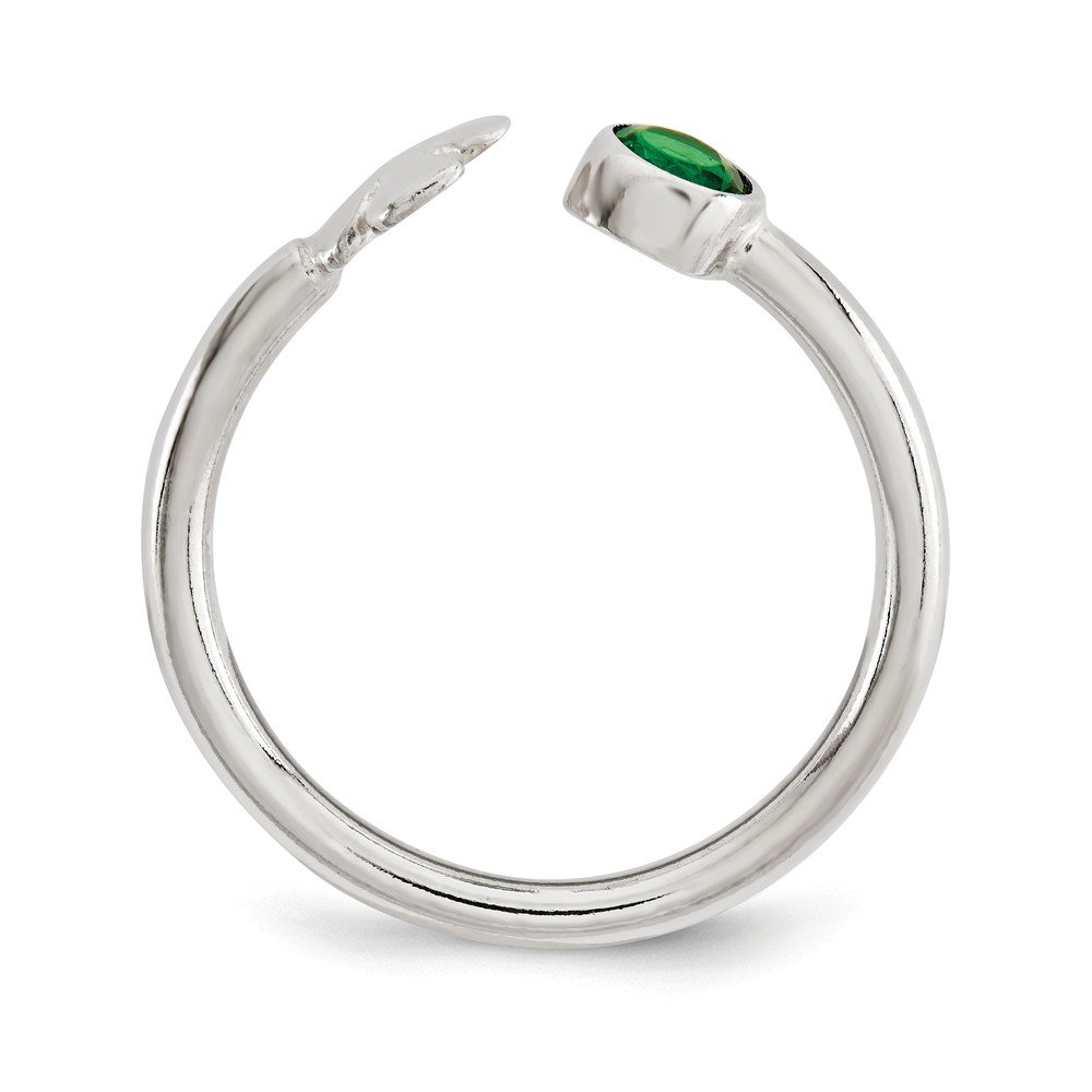 925 Sterling Silver Green Glass Bead 4 Leaf Clover Adjustable Ring for Women - Lucky Charm Jewelry Gift for St. Patrick's Day, Birthday & Everyday Wear