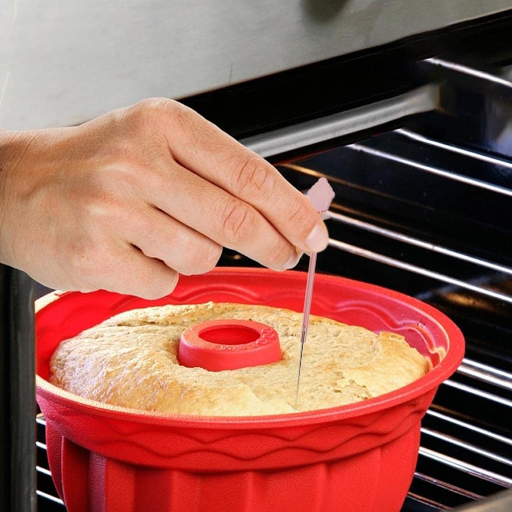 Foldable Stainless Steel Cake Tester Needles - Reusable Baking Probe for Cakes, Muffins & Bread - Perfect for Testing Doneness in Home Baking and Professional Kitchens