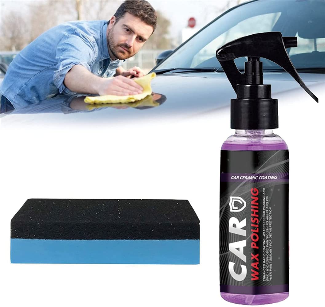 3 in 1 High Protection Quick Car Coating Spray - Car Plastic Parts Restorer & Wax Polish for Cars, Motorcycles, Boats | Long-Lasting Shine & UV Protection | Perfect for Detailing, Show Car Prep & Daily Maintenance