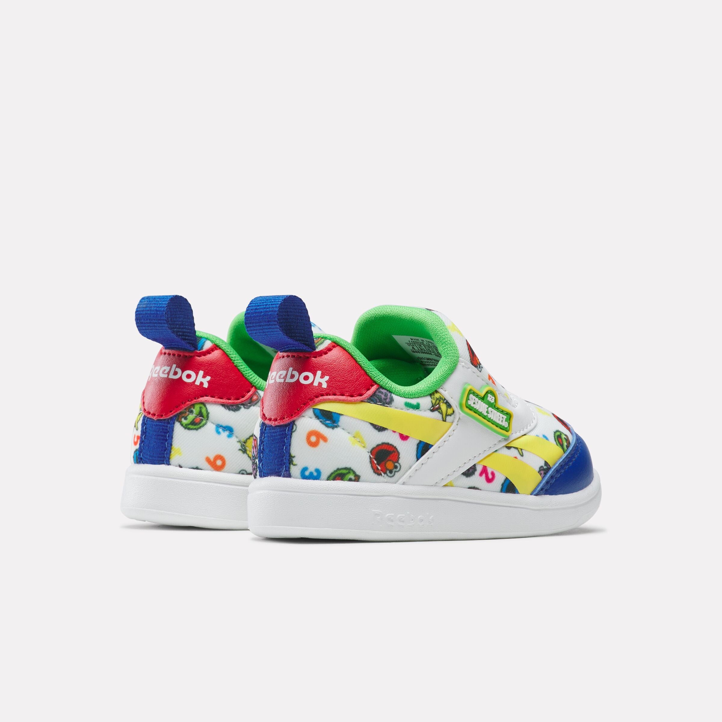 Reebok X Sesame Street Club C Revenge Slip-On Sneakers - White/Green/Yellow Unisex Casual Shoes for Walking & Everyday Wear