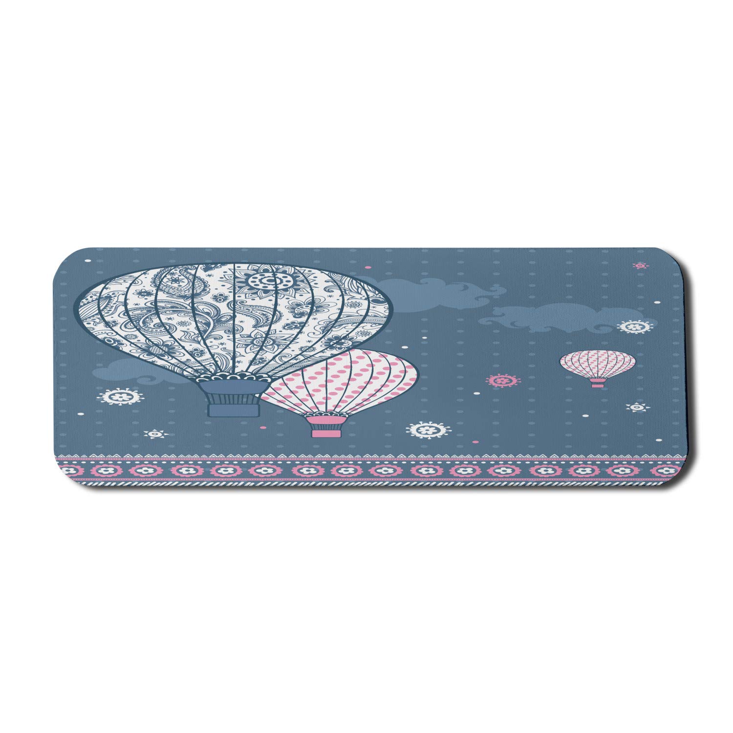 Ambesonne Retro Computer Mouse Pad with Air Balloons & Paisley Print - Non-Slip Rubber Gaming Mousepad (31