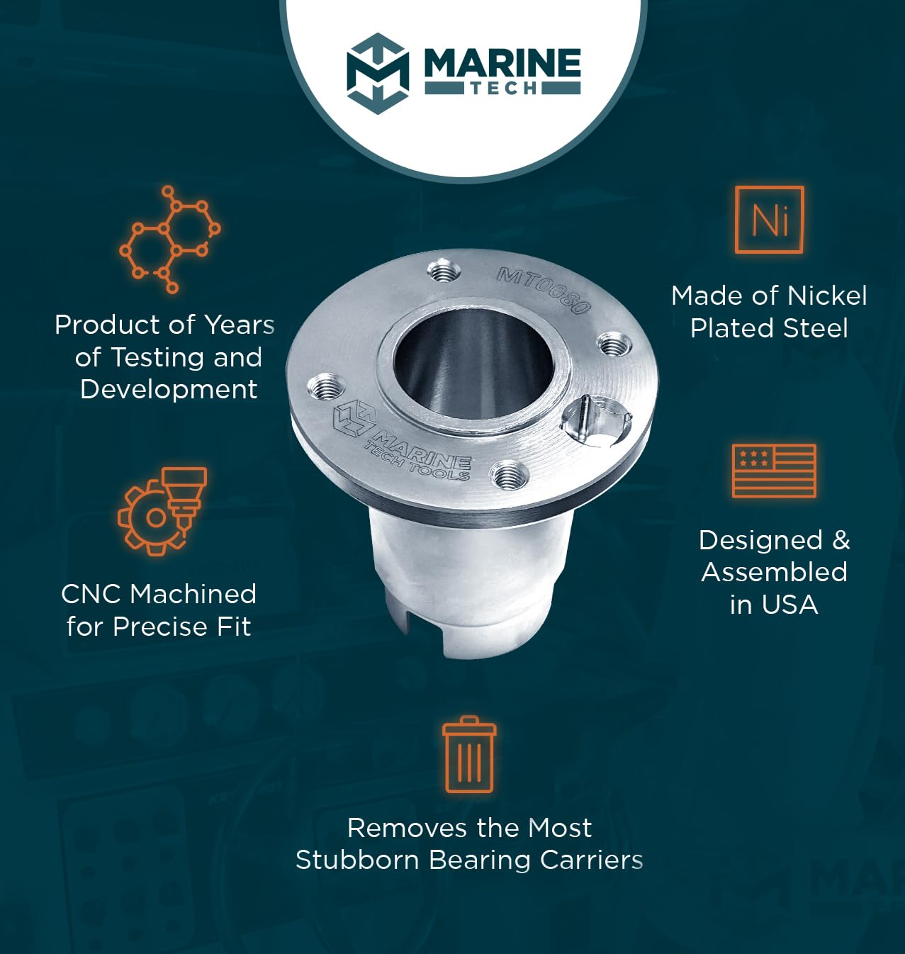 Marine Tech Tools Replacement for Mercury Prop Shaft Carrier Tool 12-93843T1 - Mercury Outboard Propeller Shaft Removal Tool Kit for Lower Unit Maintenance - Perfect for Boat Repair & Marine Engine Servicing
