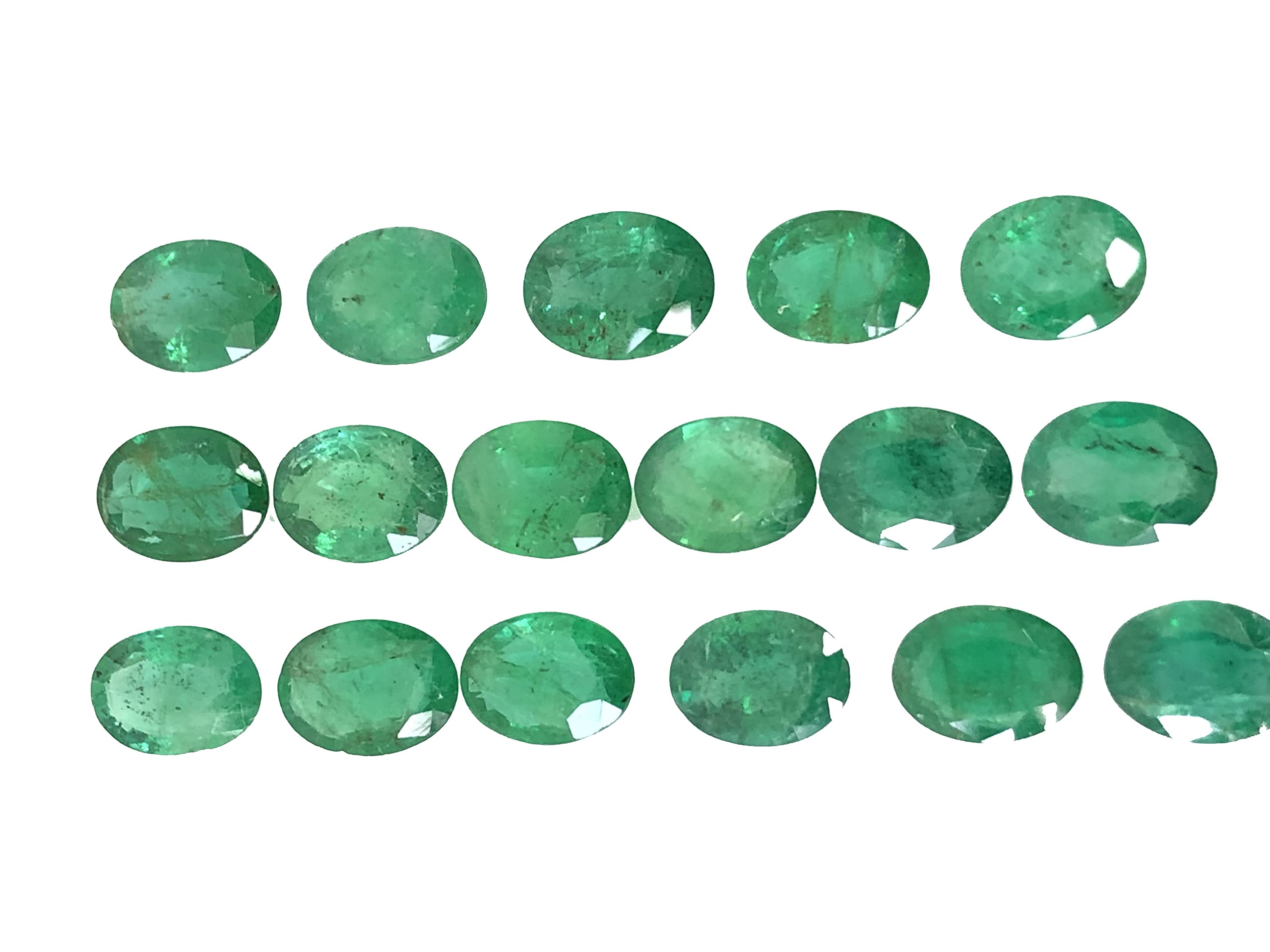 8x6mm Zambian Natural Emerald Oval Cut Loose Gemstone - AAA Quality Faceted Green Emerald for Rings, Earrings, Pendants & Necklaces | Perfect for Engagement Jewelry, Birthday Gifts & Special Occasions