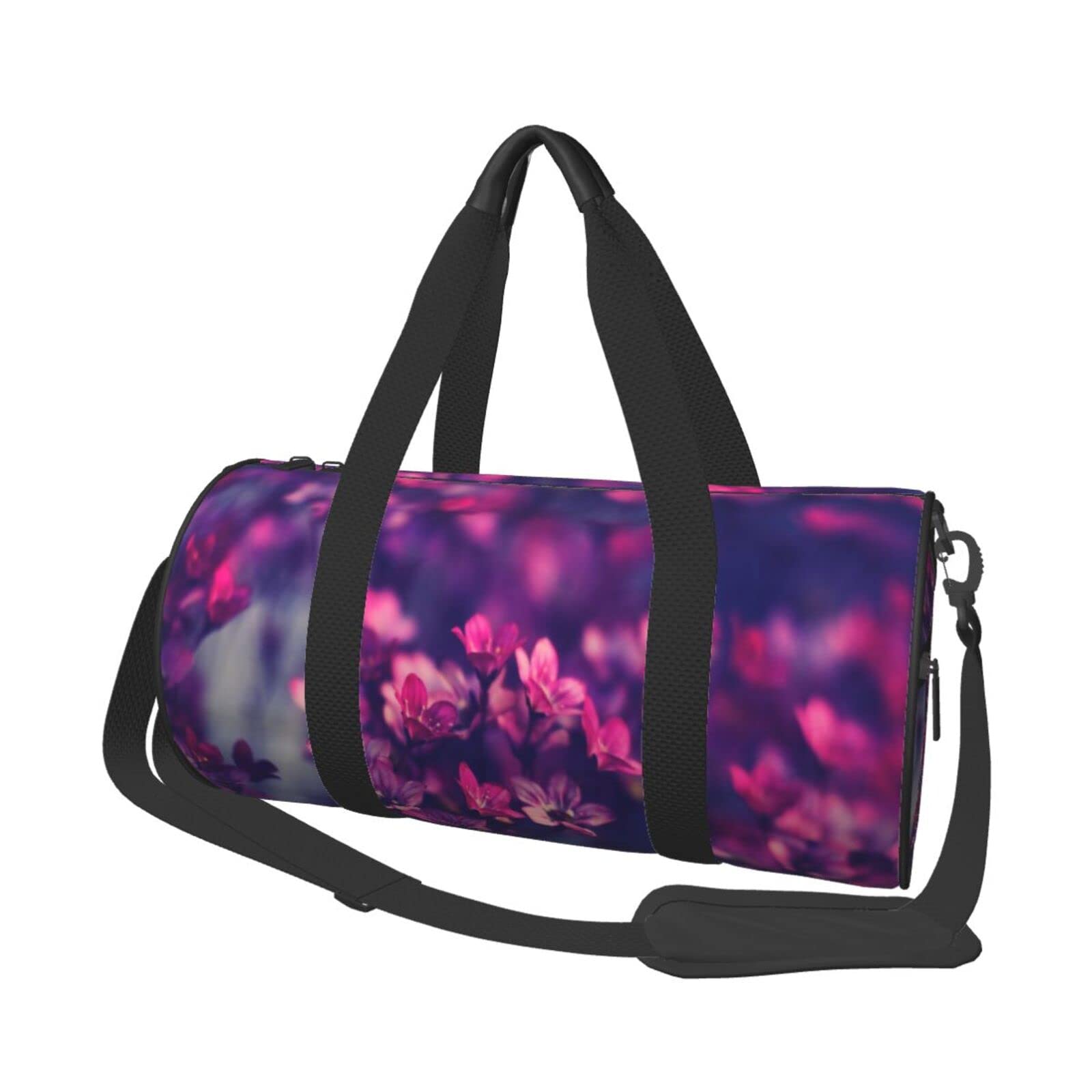 Stylish Purple Flowers Sports Duffel Bag - Large Travel Tote & Gym Bag for Men & Women - Perfect for Weekend Trips, Workouts & Overnight Travel