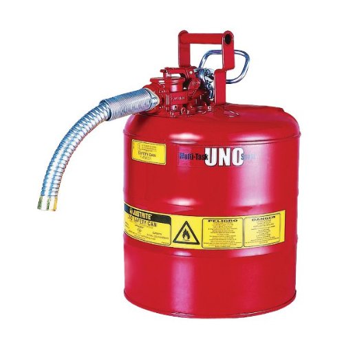 Justrite 7250130 5 Gallon Steel Safety Can for Flammable Liquids - Type II with 1