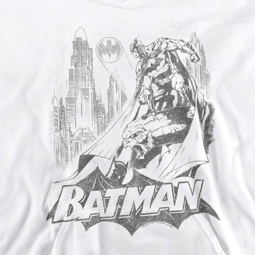 Trevco Batman Bat Sketch Unisex Youth Pullover Hoodie - Soft Cotton Sweatshirt for Kids & Teens - Perfect for School, Casual Wear & Superhero Fans