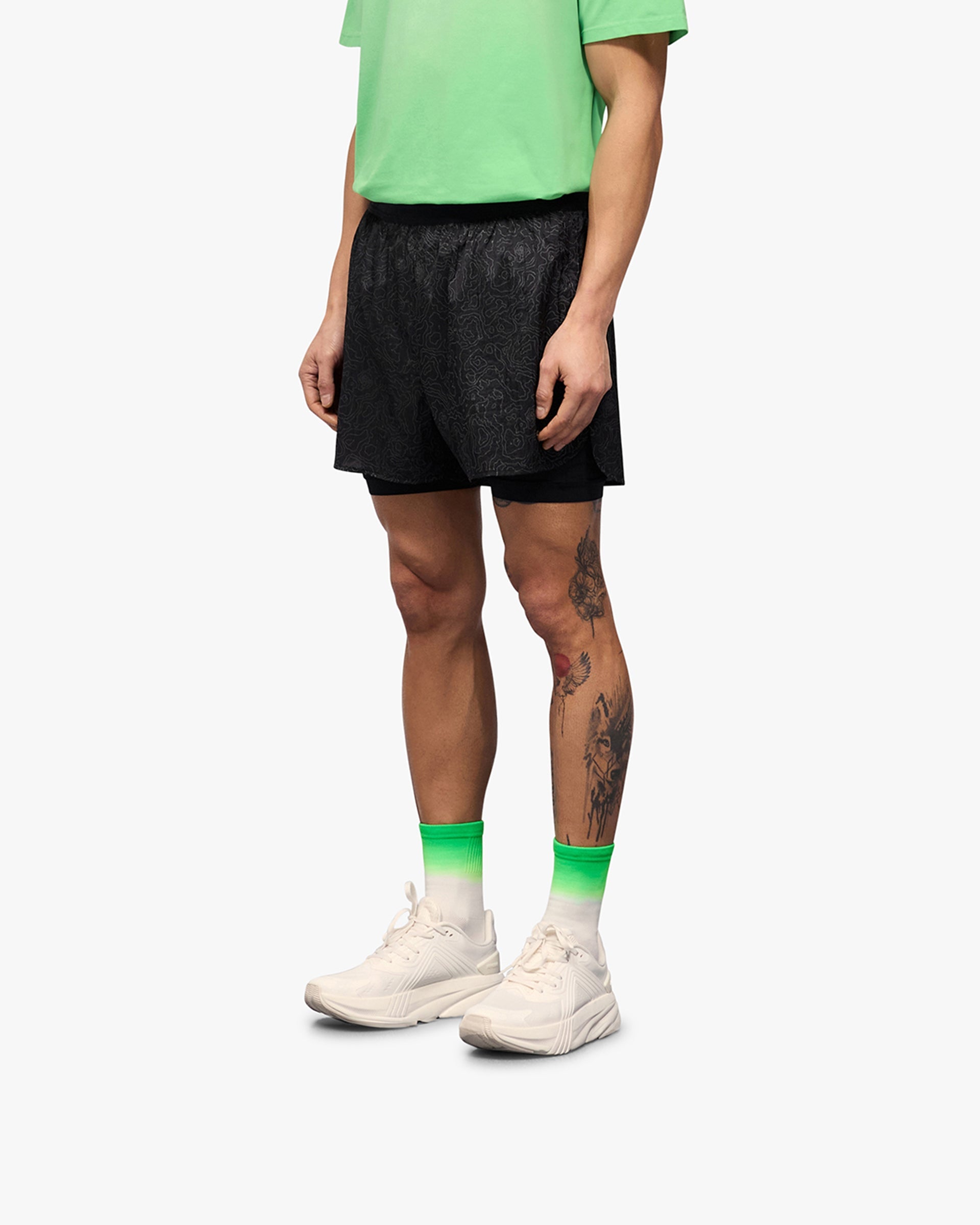 247 Contour 2-in-1 Running Shorts for Men - Black | Moisture-Wicking & Built-in Liner | Perfect for Gym Workouts & Outdoor Jogging