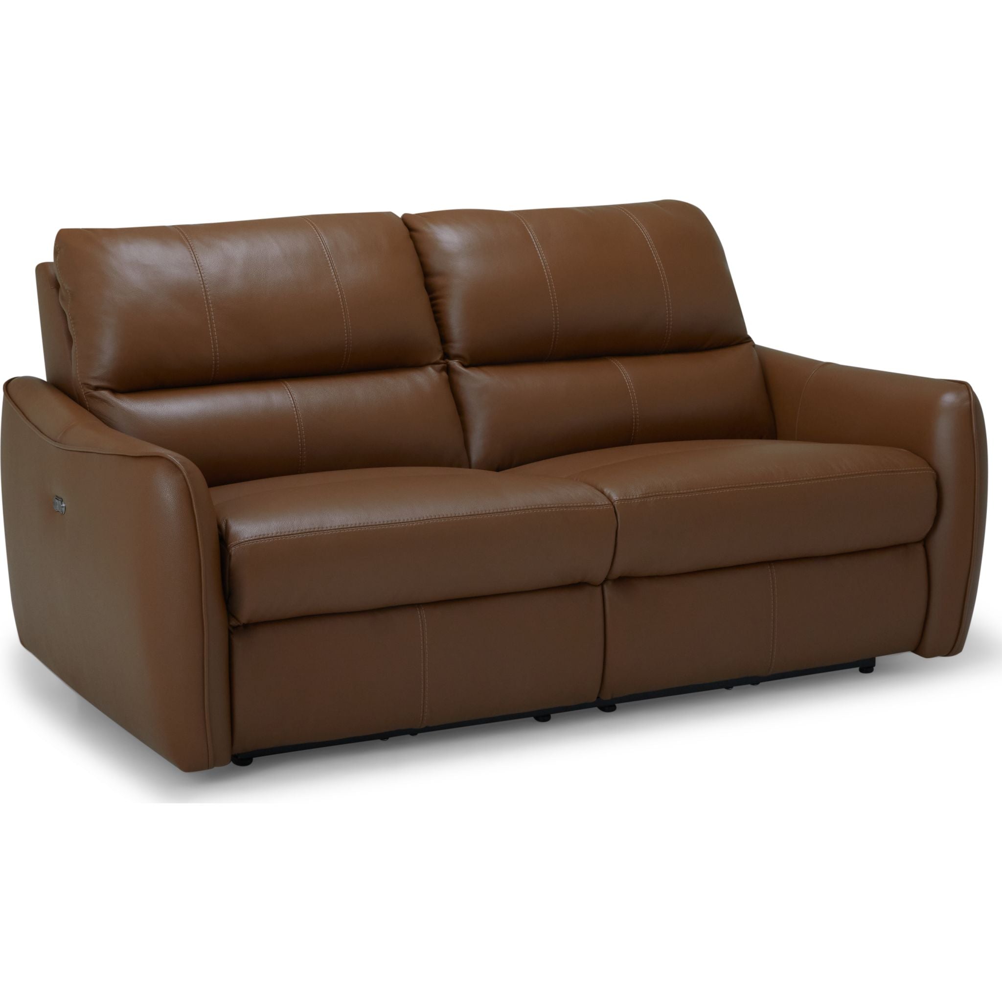 Arlo Power Reclining Sofa - 3-Seater Leather Sectional Couch with USB Charging Ports, Valencia Biscotti Color - Perfect for Living Room, Home Theater & Family Gatherings
