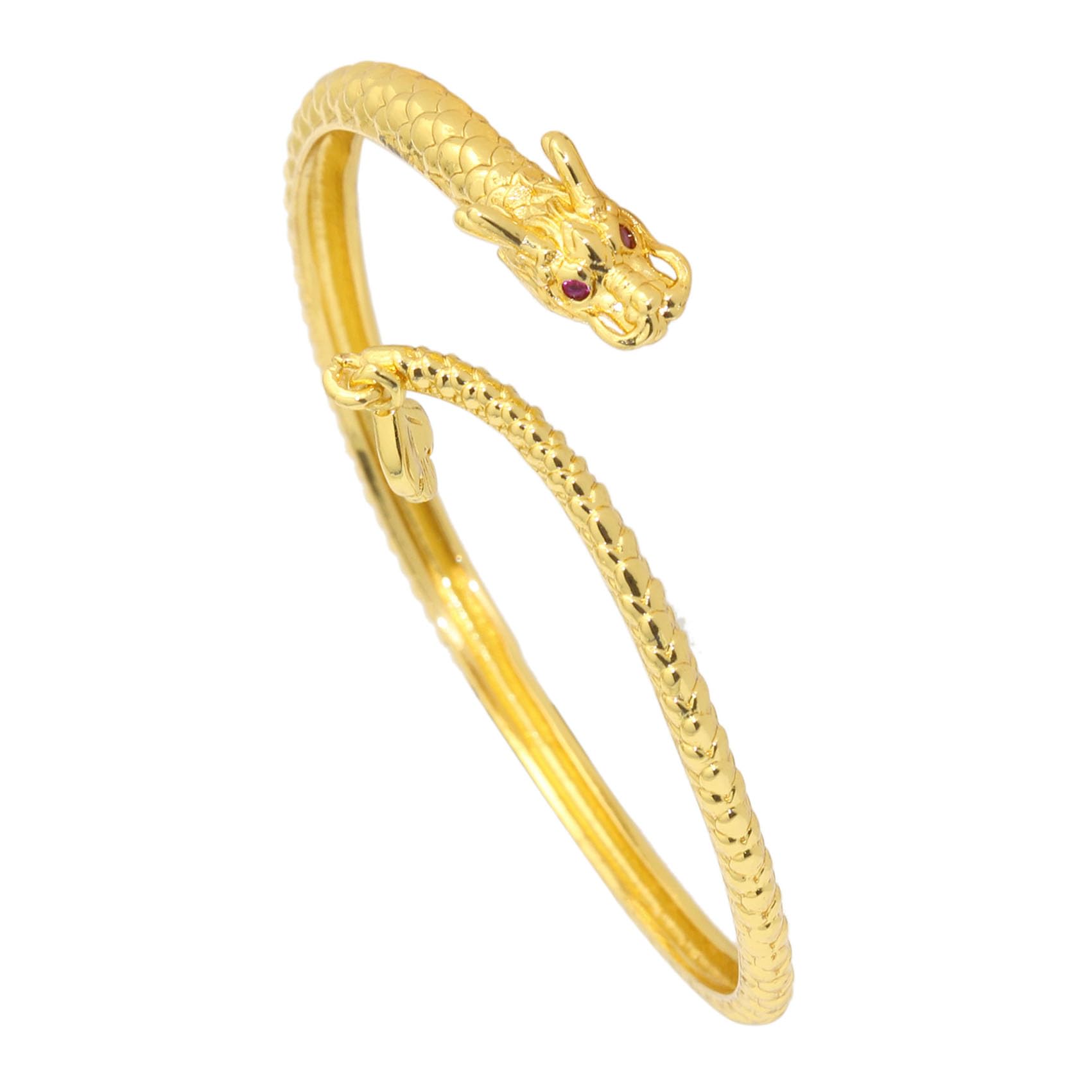18K Gold Plated Dragon Arm Cuff Bracelet for Women - Elegant Open Bangle for Parties, Weddings & Special Occasions