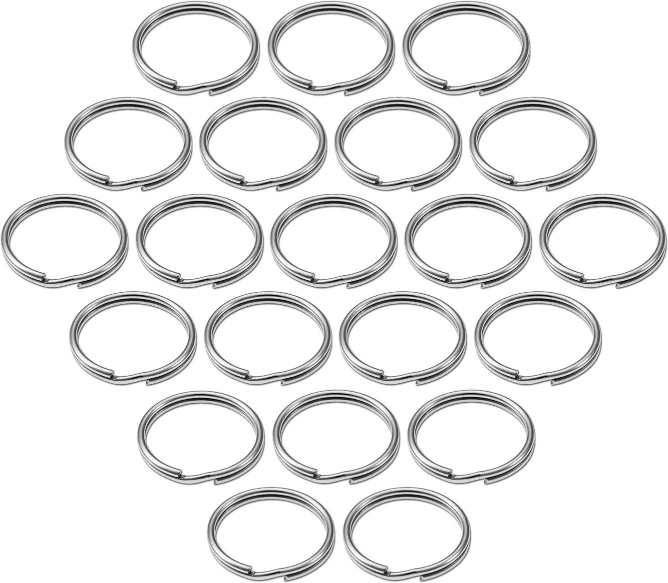 Heavy Duty Nickel-Plated Key Rings - 50pcs for Cars & Crafts