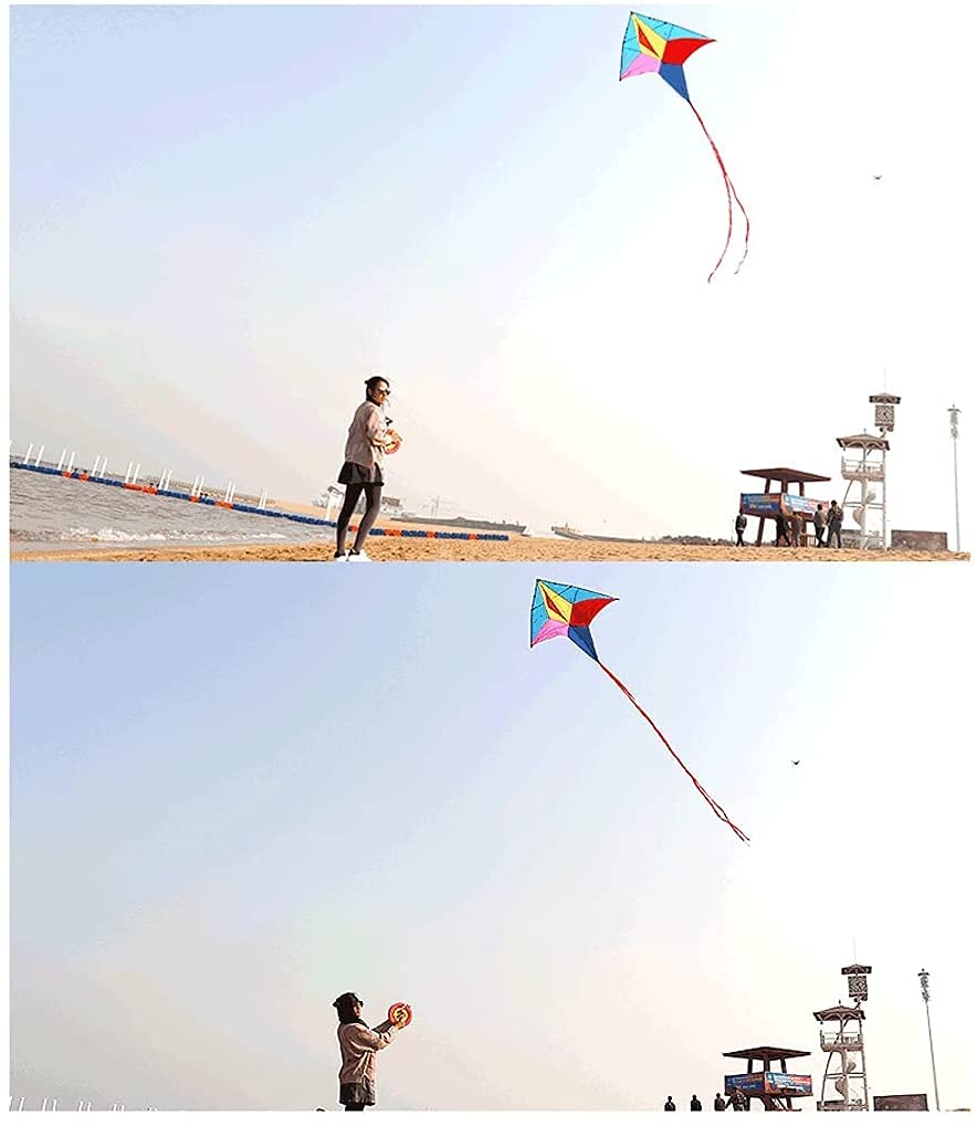 Easy-to-Fly Colorful Polaris Kites for Adults & Kids - Beginner Friendly Beach Kites with Tails, String & Reel (800M Line) - Perfect for Beach Trips, Outdoor Family Fun & Summer Activities