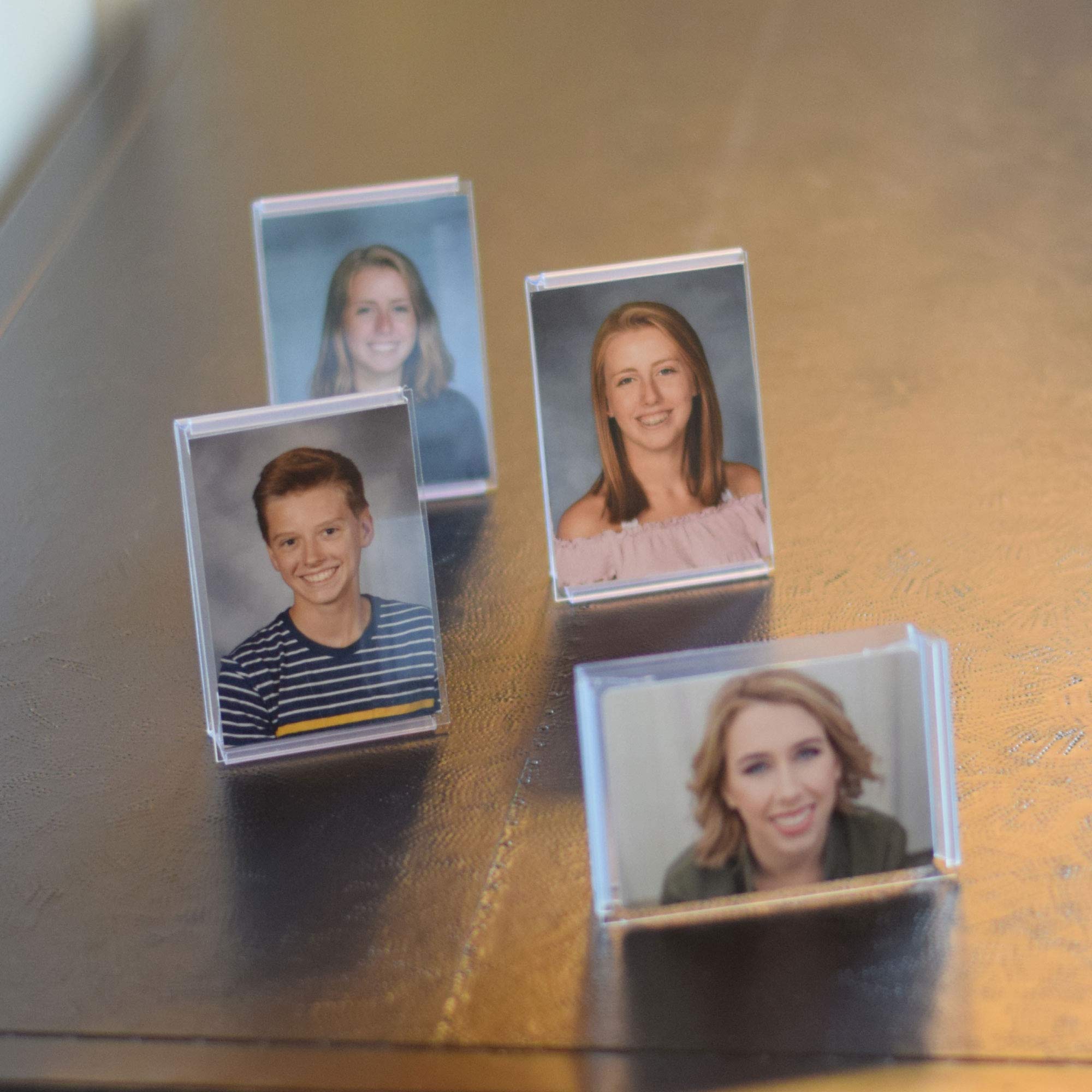 CollectorMount Clear Photo Frame 5-Pack - 2.5” x 3.5” Wall Mount or Shelf Display for Vertical & Horizontal Photos - Perfect for Collectibles, Trading Cards & Small Art Displays