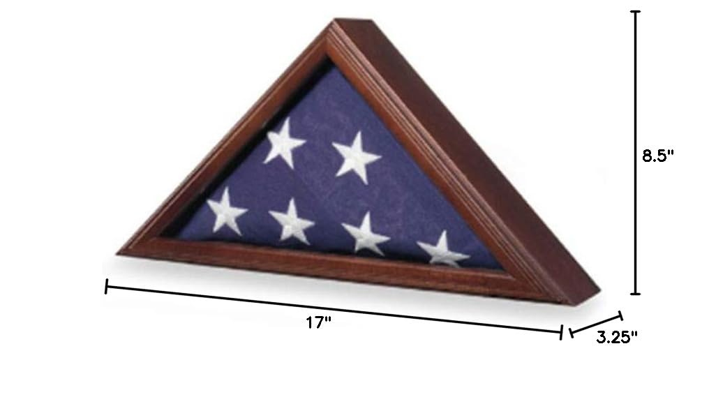 Premium Armed Forces Flag Display Case - Handcrafted Wooden Shadow Box for Military Flags - Perfect for Veterans, Memorials & Home Decor