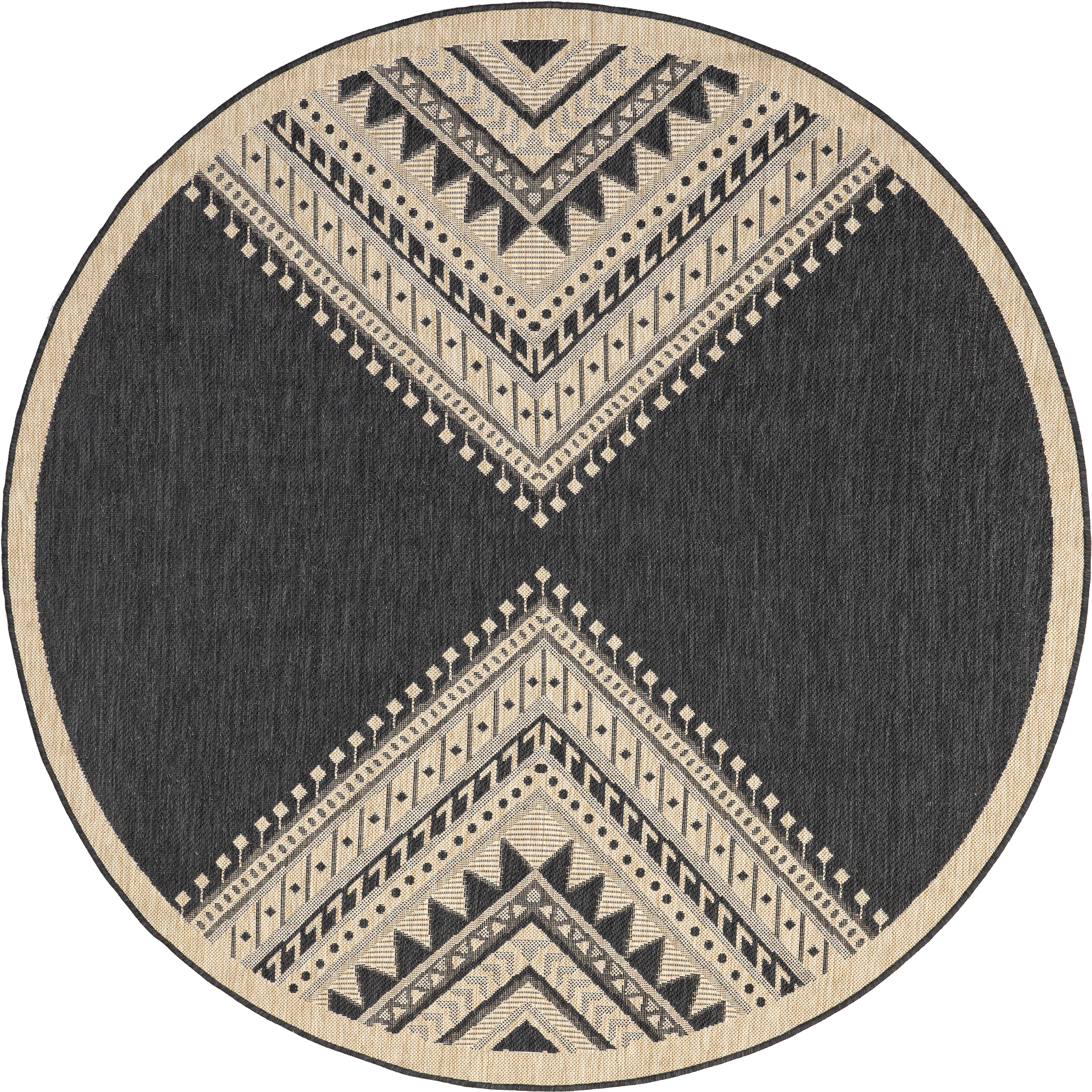 Aztec Prism Indoor Outdoor Rug - Non-Slip, Durable Charcoal Geometric Design for Living Room, Patio, or Bedroom - Perfect for Home Decor and High Traffic Areas