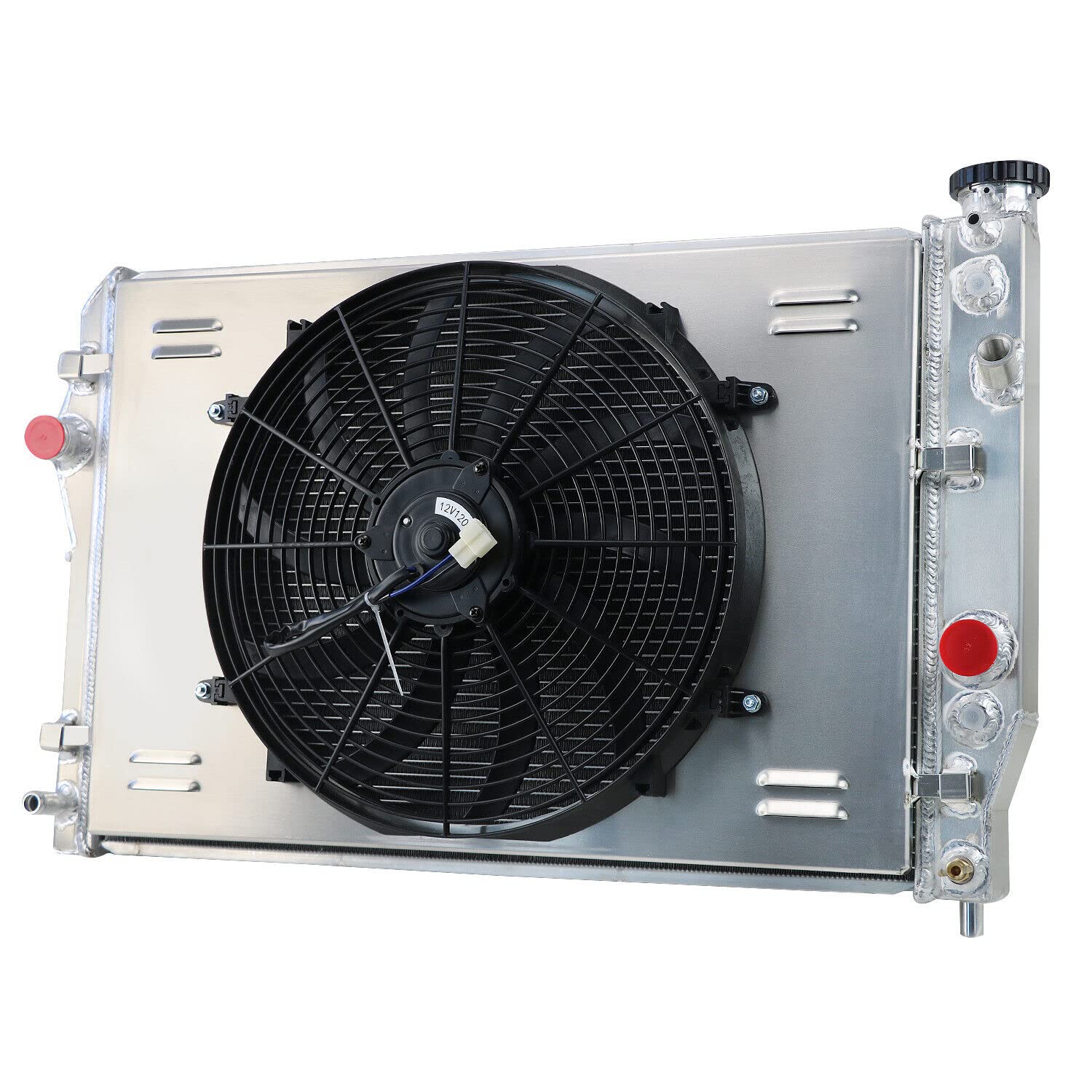 High Performance 4-Row Full Aluminum Radiator for 1993-2002 Chevrolet Camaro Z28 & Pontiac Firebird 5.7L V8 - Includes Cooling Fan Shroud & Relay Kit - Perfect for Street Racing, Off-Roading & Hot Weather Driving