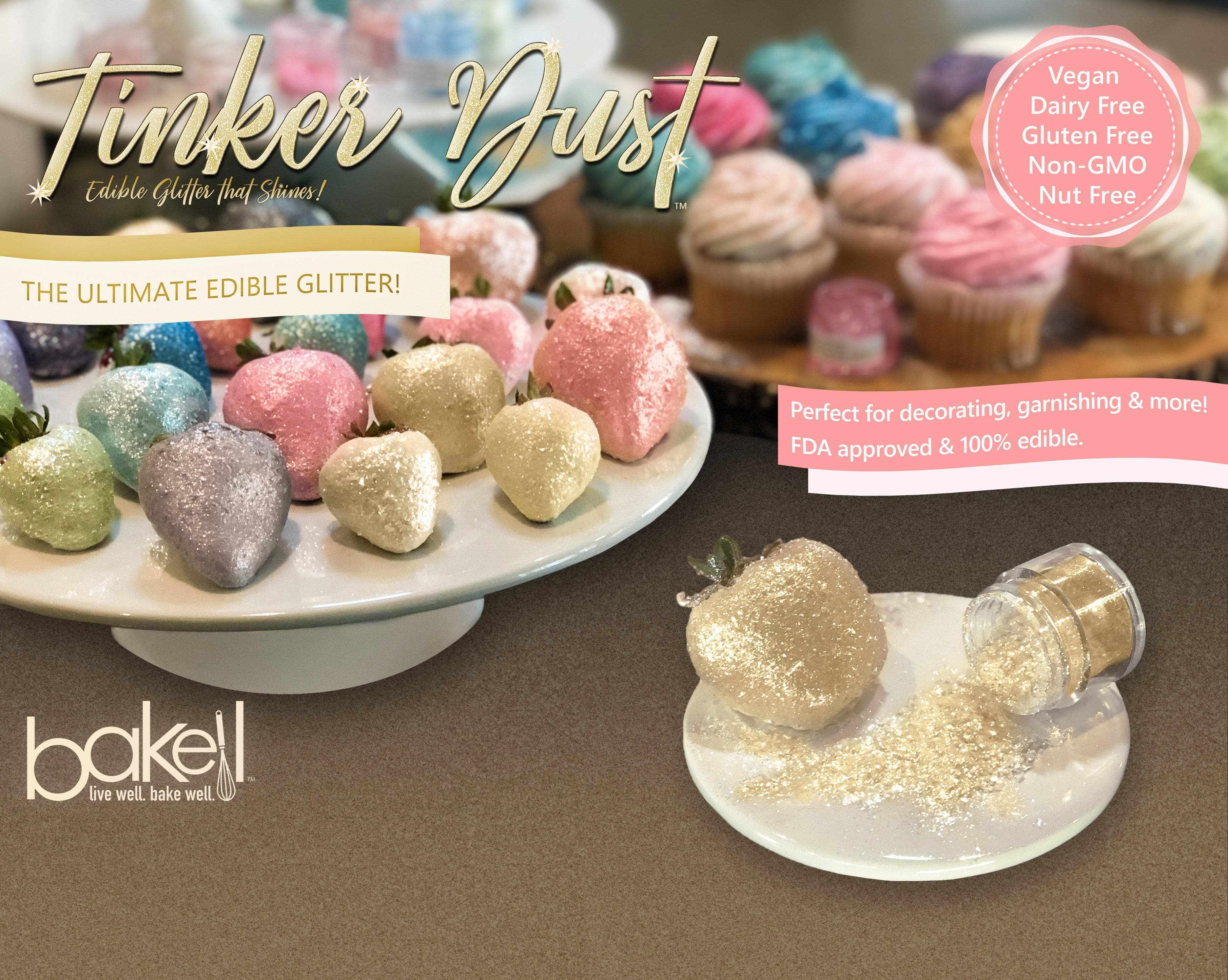 Antique Rose Gold Edible Glitter for Baking & Cake Decorating | Tinker Dust® | Perfect for Cupcakes, Cookies & DIY Crafts