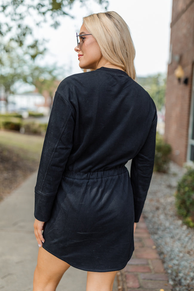 Hope In You Black Knit Long Sleeve Mini Dress - Slim Fit Stretchy Bodycon Party Dress for Women | Perfect for Night Out, Date Night & Cocktail Parties