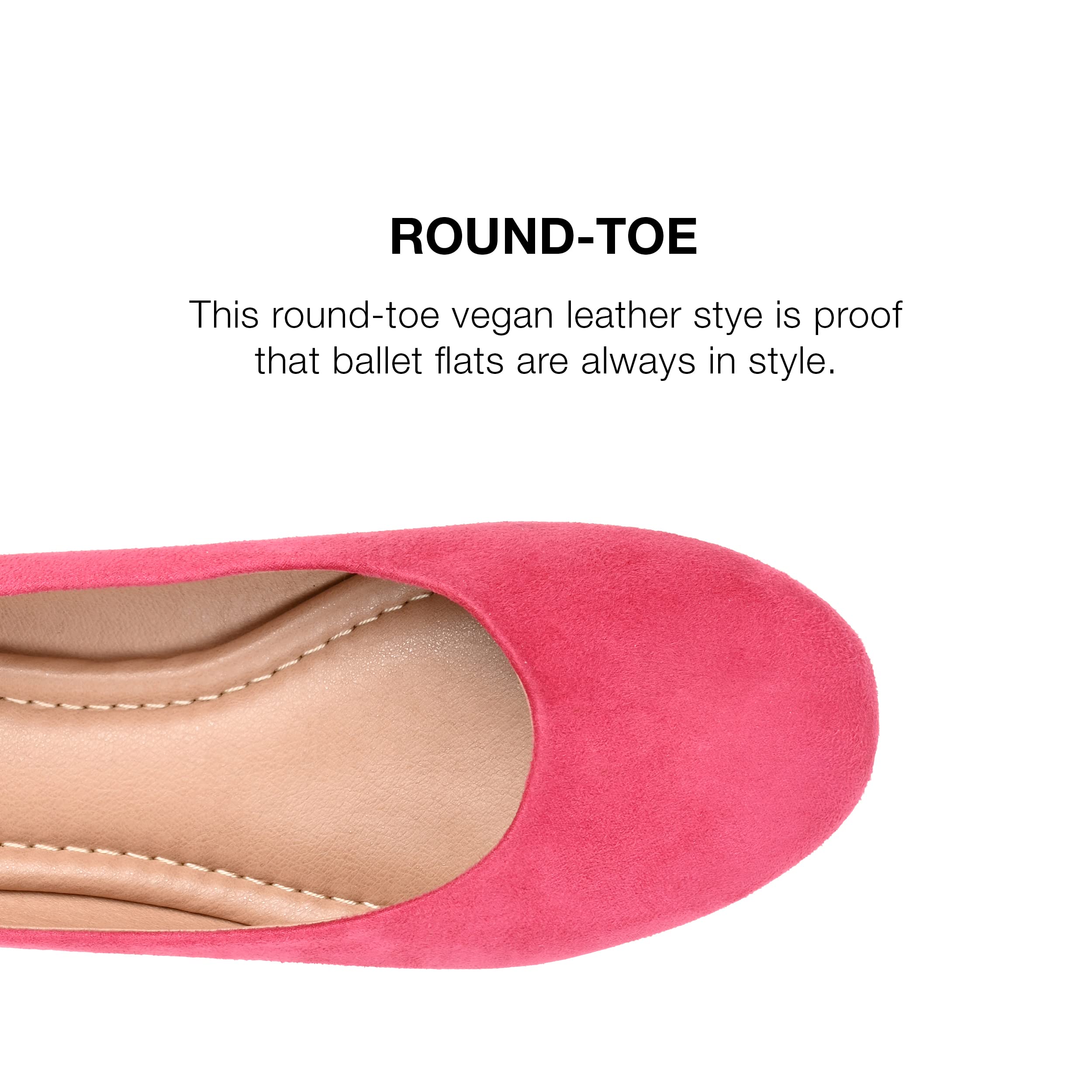 Journee Women's Comfortable Kavn Ballet Flats - Lightweight Slip-On Shoes for Work, Travel & Everyday Wear