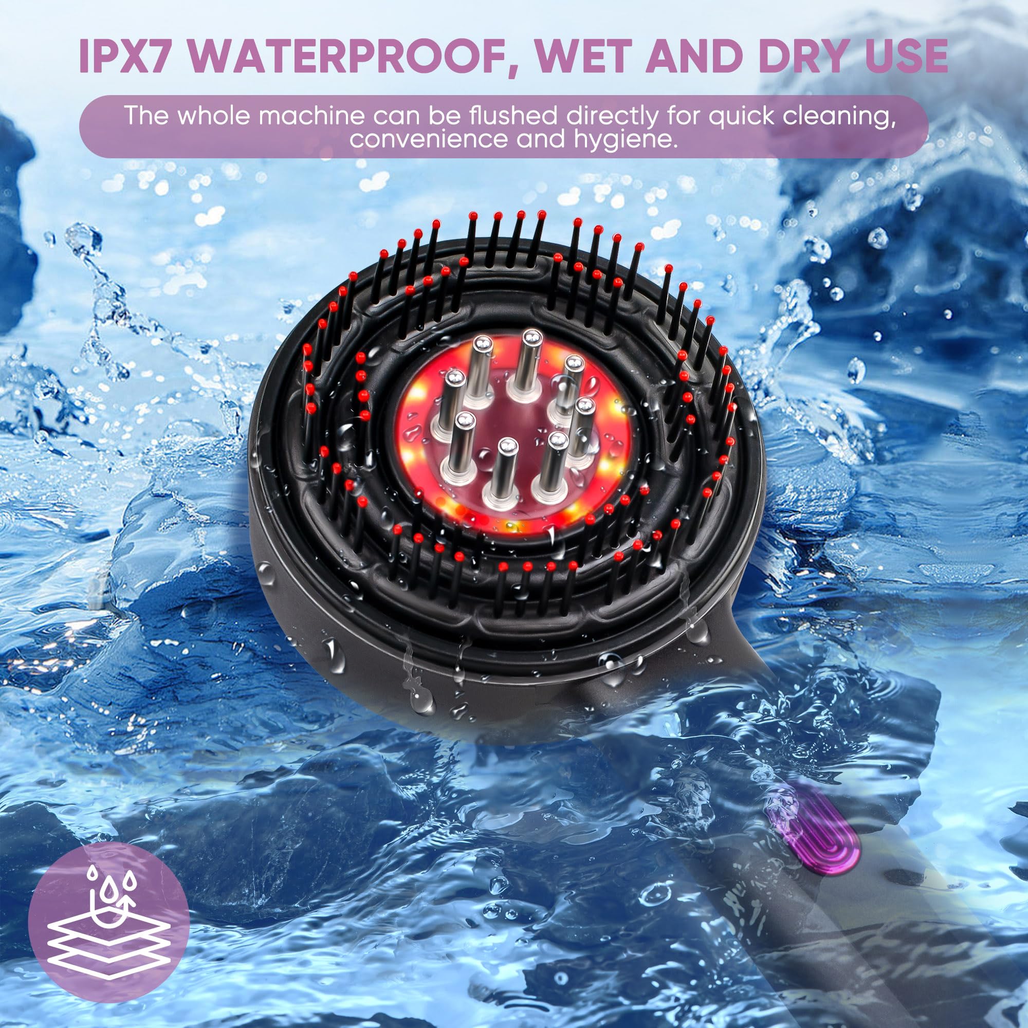 Upgrade 2 in 1 Electric Hair Brush & Oil Applicator for Hair Growth - IPX7 Waterproof Scalp Massager with Oil Dispenser - Perfect for Home Hair Care & Salon Styling