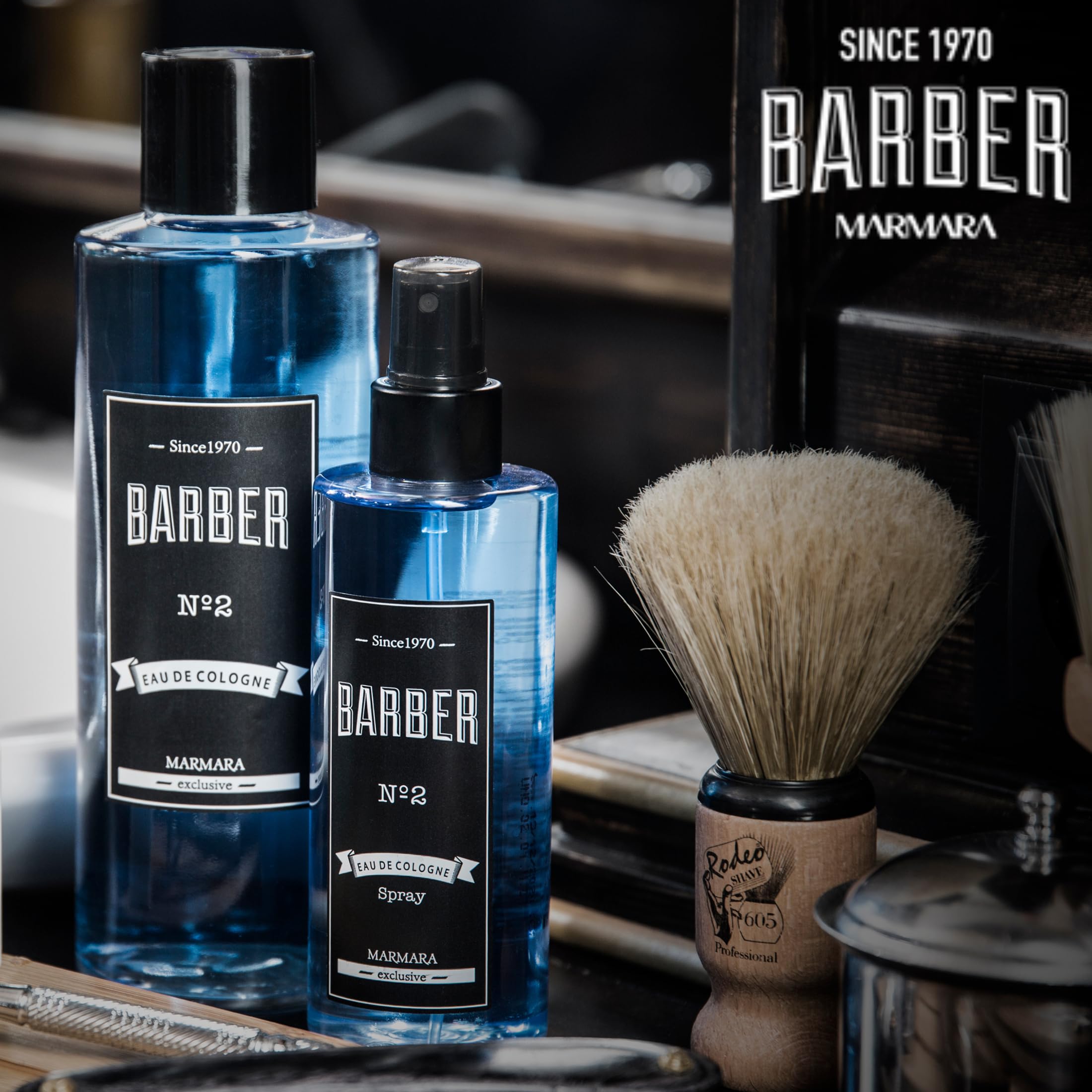Marmara Barber Cologne No.2 - Premium Traditional Cologne for Barbers & Shaving Enthusiasts (250ml x 6 Bottles) - Perfect for Barber Shops, Grooming Kits & Men's Gift Sets