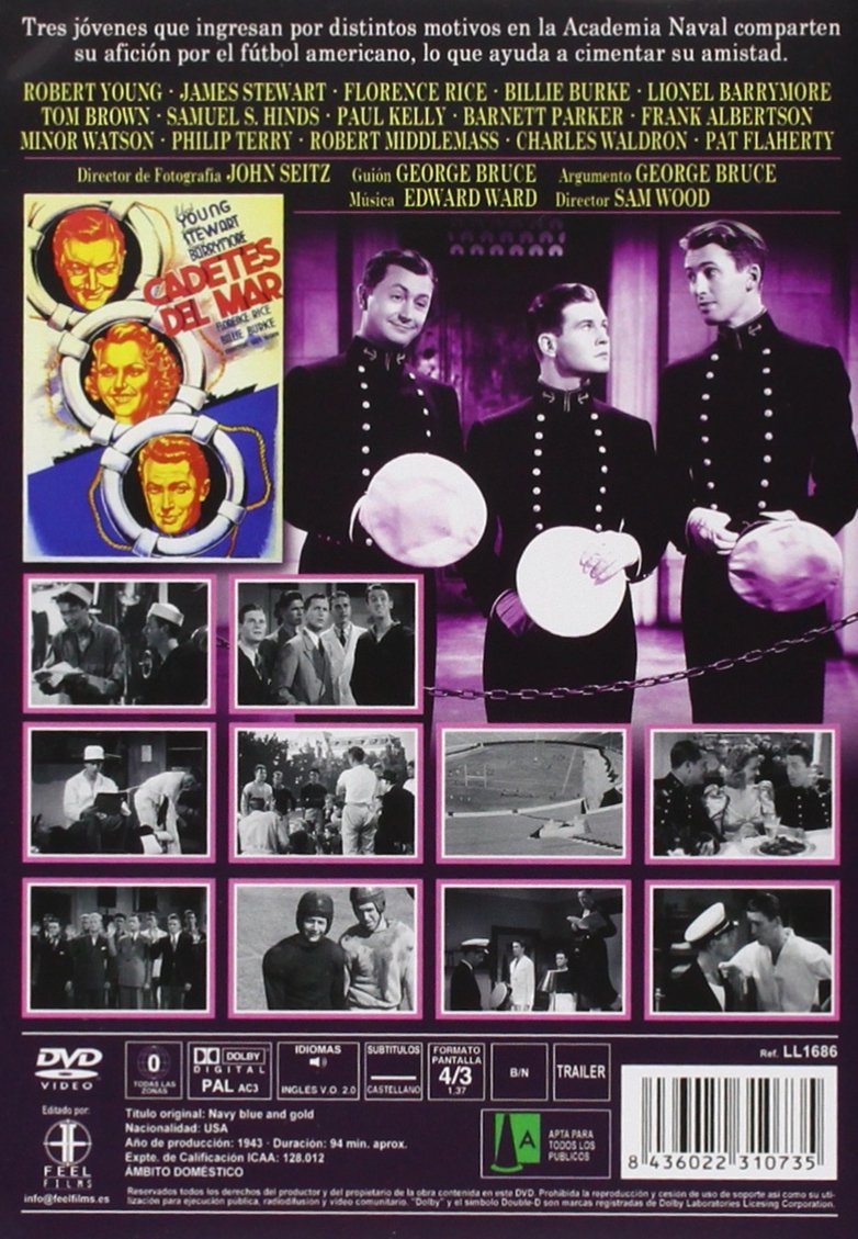 Cadetes del Mar DVD - Navy Blue & Gold Edition (English & Spanish Audio) - All Region Compatible - Perfect for Family Movie Nights & Spanish Language Learning