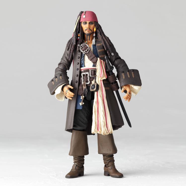 Amazing Yamaguchi Revoltech Action Figure - Pirates of the Caribbean Jack Sparrow (2023 Release) NR006 - Highly Poseable Collectible for Display & Photography