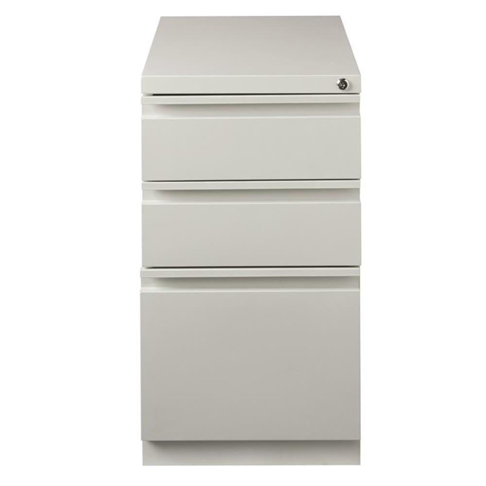 Home Square 2-Piece Metal File Cabinet Set with 3 Drawers - Light Gray Office Storage Solution for Documents, Files & Office Supplies