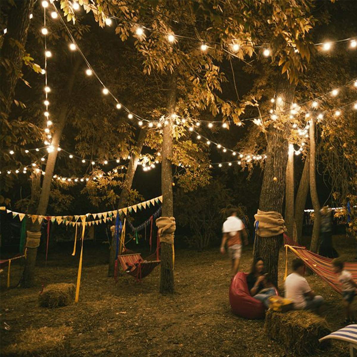 48FT Solar Outdoor LED String Lights - 15 LED Waterproof Fairy Lights for Patio, Porch, Deck, Garden & Party Decor | Weatherproof & Energy Saving