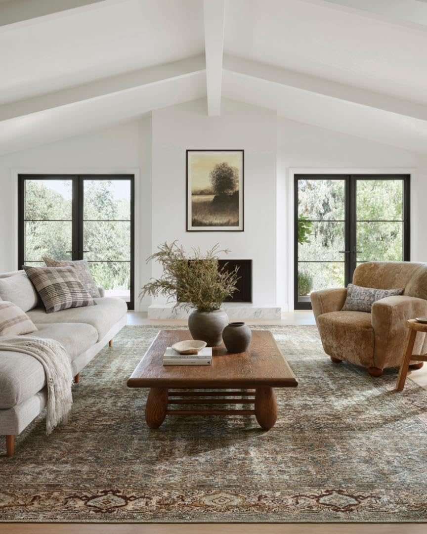 Loloi Amber Lewis Georgie Collection GER-07 Moss/Salmon 5' x 7'6
