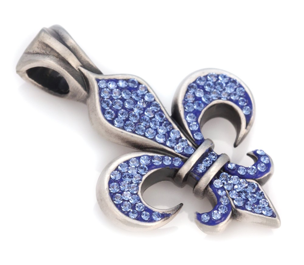 Orleans Pave Fleur De Lis Crystal Pendant - Elegant Jewelry for Special Occasions