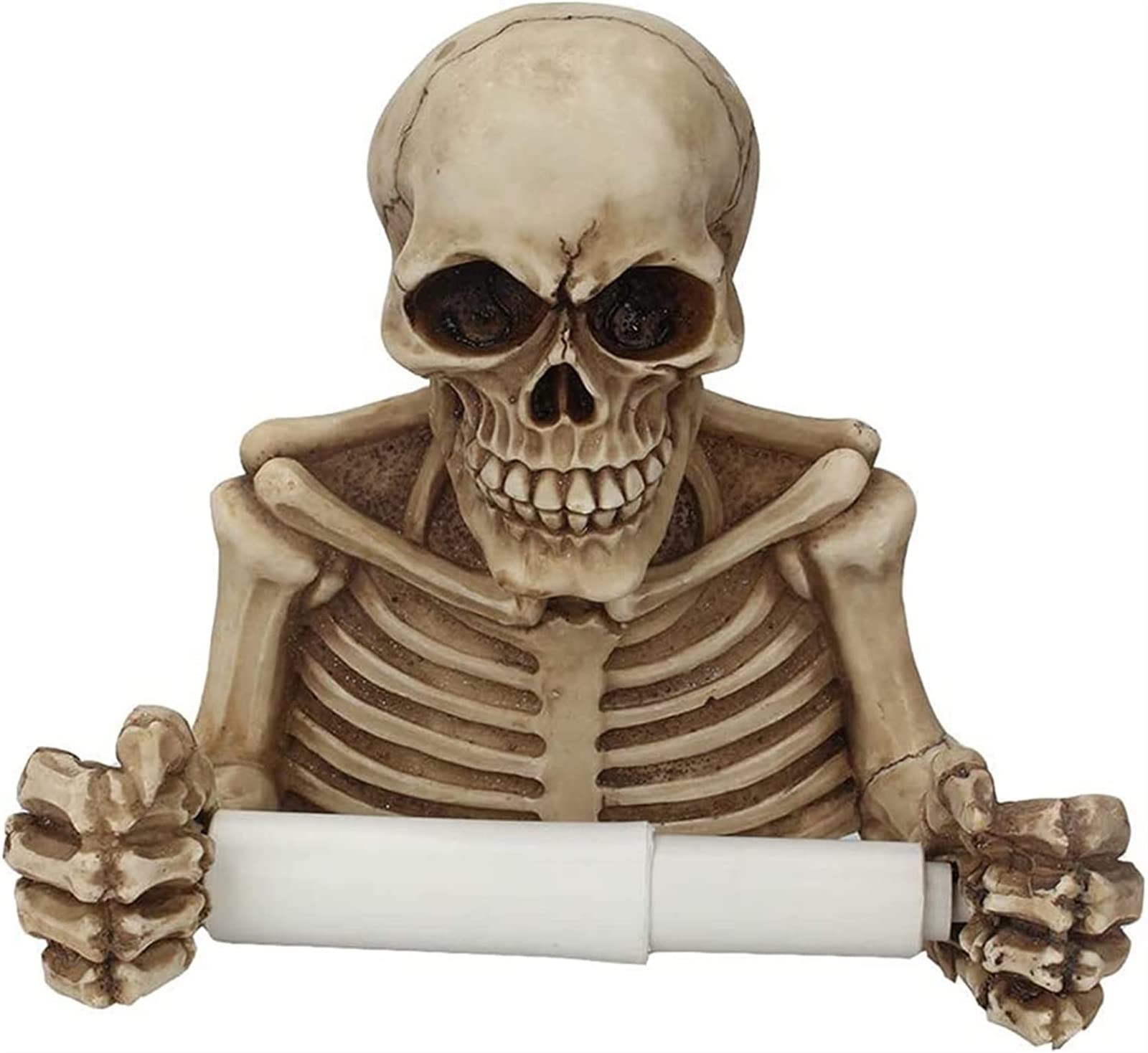 Gothic Skull Toilet Paper Holder - Wall Mounted Paper Towel Roll Storage Stand - Halloween Bathroom Decor for Spooky Home & Party Accessories