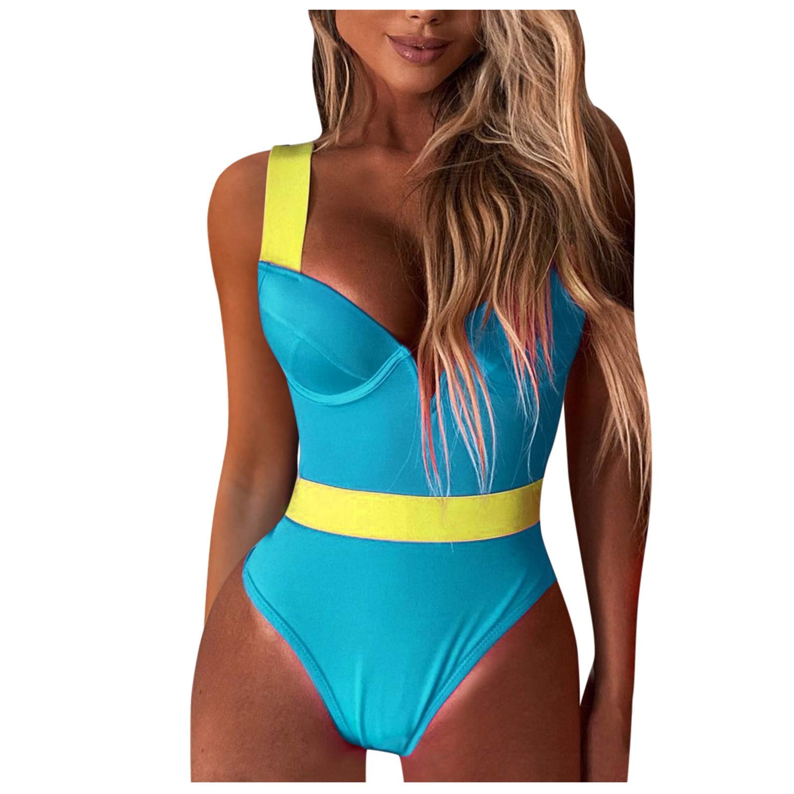 Women's V-Neck One Piece Swimsuit with Tummy Control & Ruched Design - Perfect for Beach, Pool & Summer Vacations