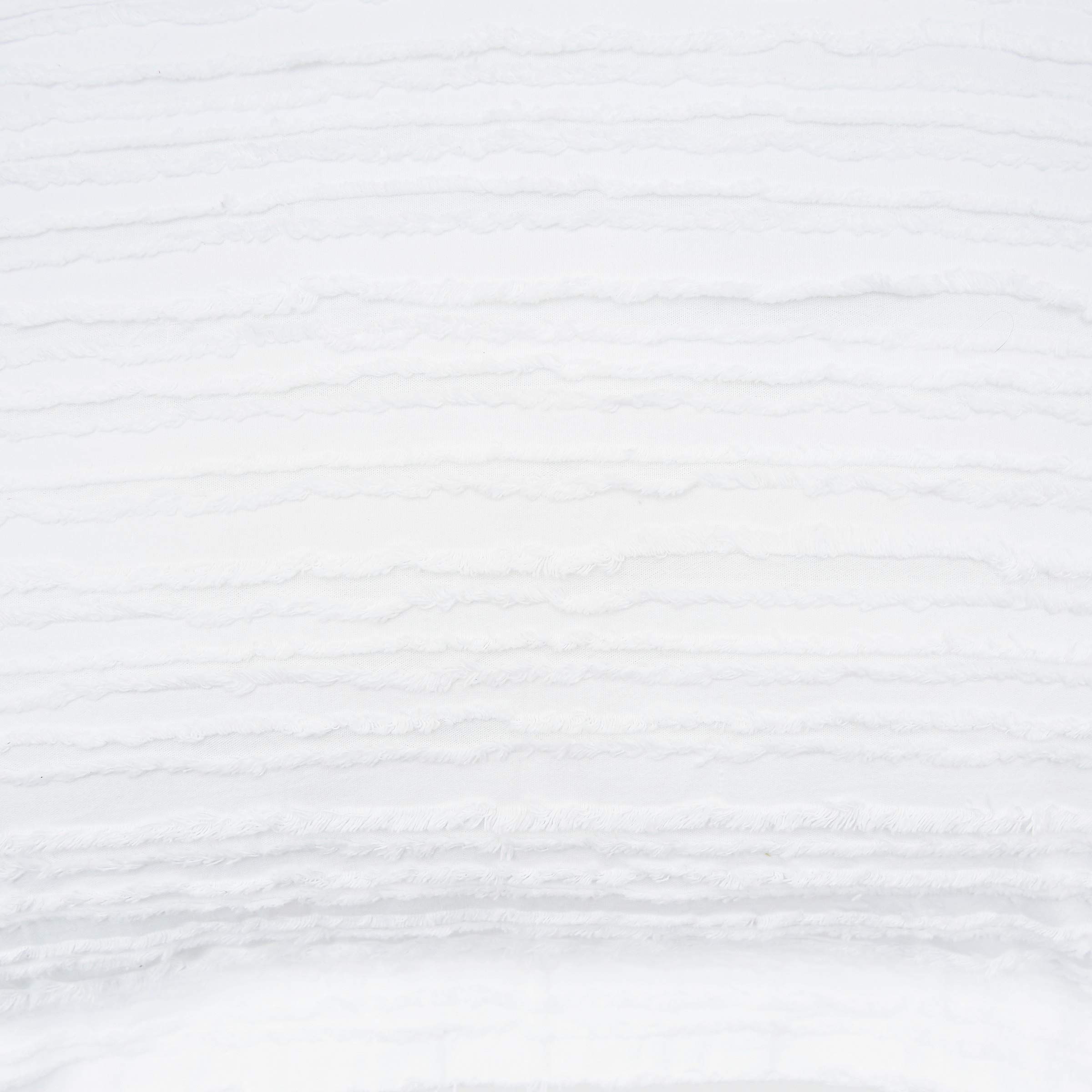 C&F Home 100% Cotton White Eyelashes Comforter Set - King Size 5-Piece Lightweight Reversible Bedspread Coverlet | Machine Washable | Perfect for Master Bedroom, Guest Room & Luxury Hotel Decor