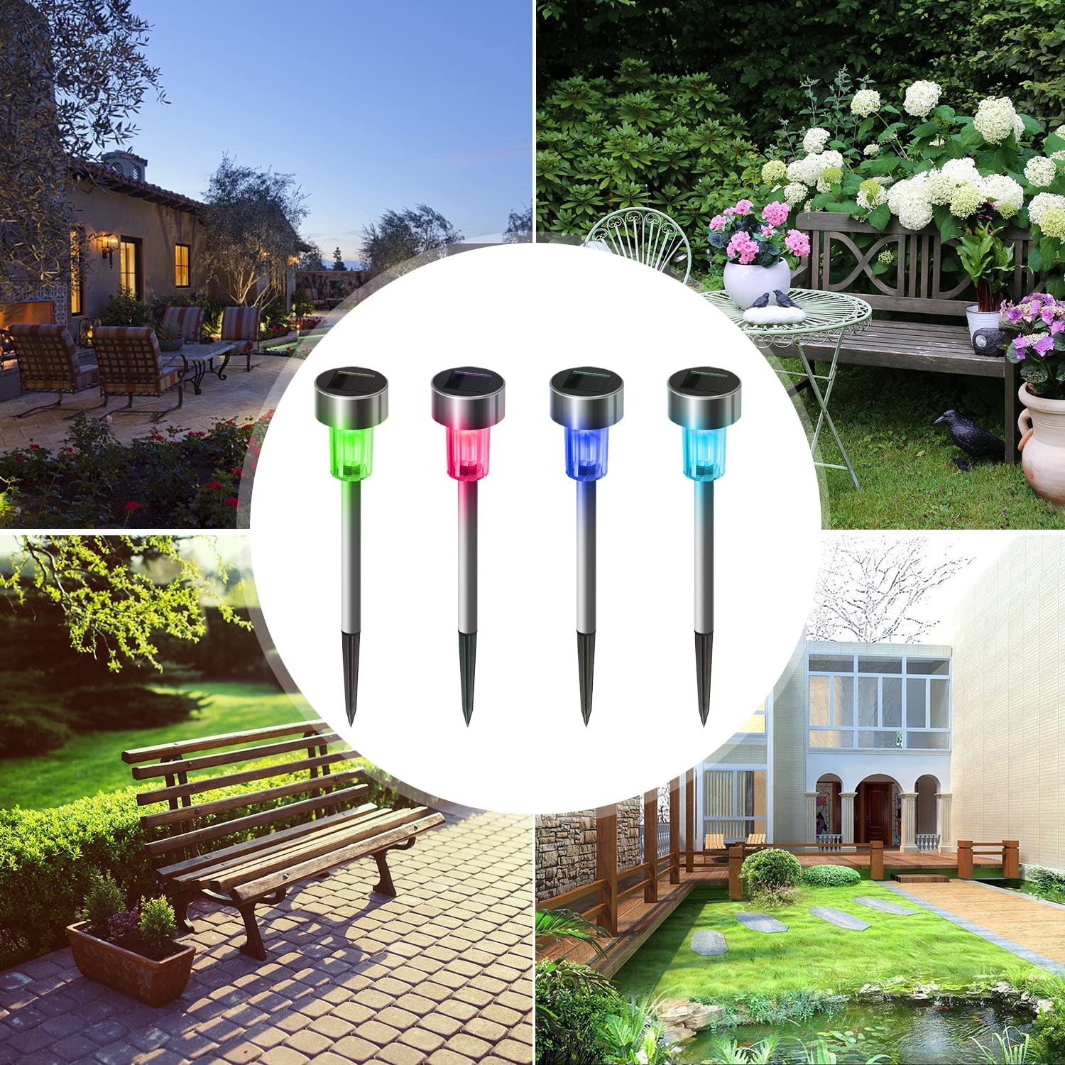 16 Pack Solar Outdoor Christmas Lights - Waterproof Steel Garden Lights with Auto On/Off, Bright for 10 Hours - Perfect for Pathway, Walkway, Patio, Yard, Lawn & Driveway Decoration