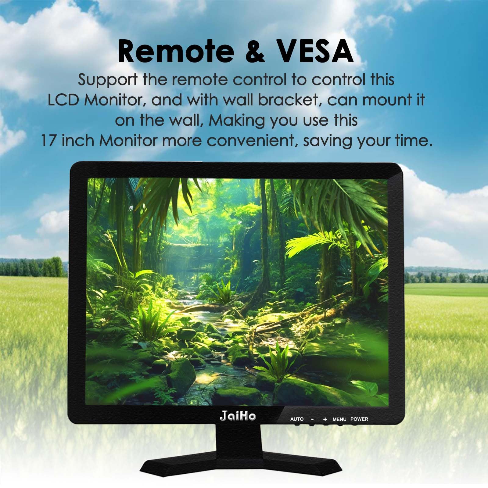 17 Inch LCD Monitor with 1280x1024 Resolution - 4:3 Aspect Ratio, HDMI/VGA/BNC/AV/USB Ports, Built-in Speakers | Ideal for Office Work, Gaming & Home Entertainment