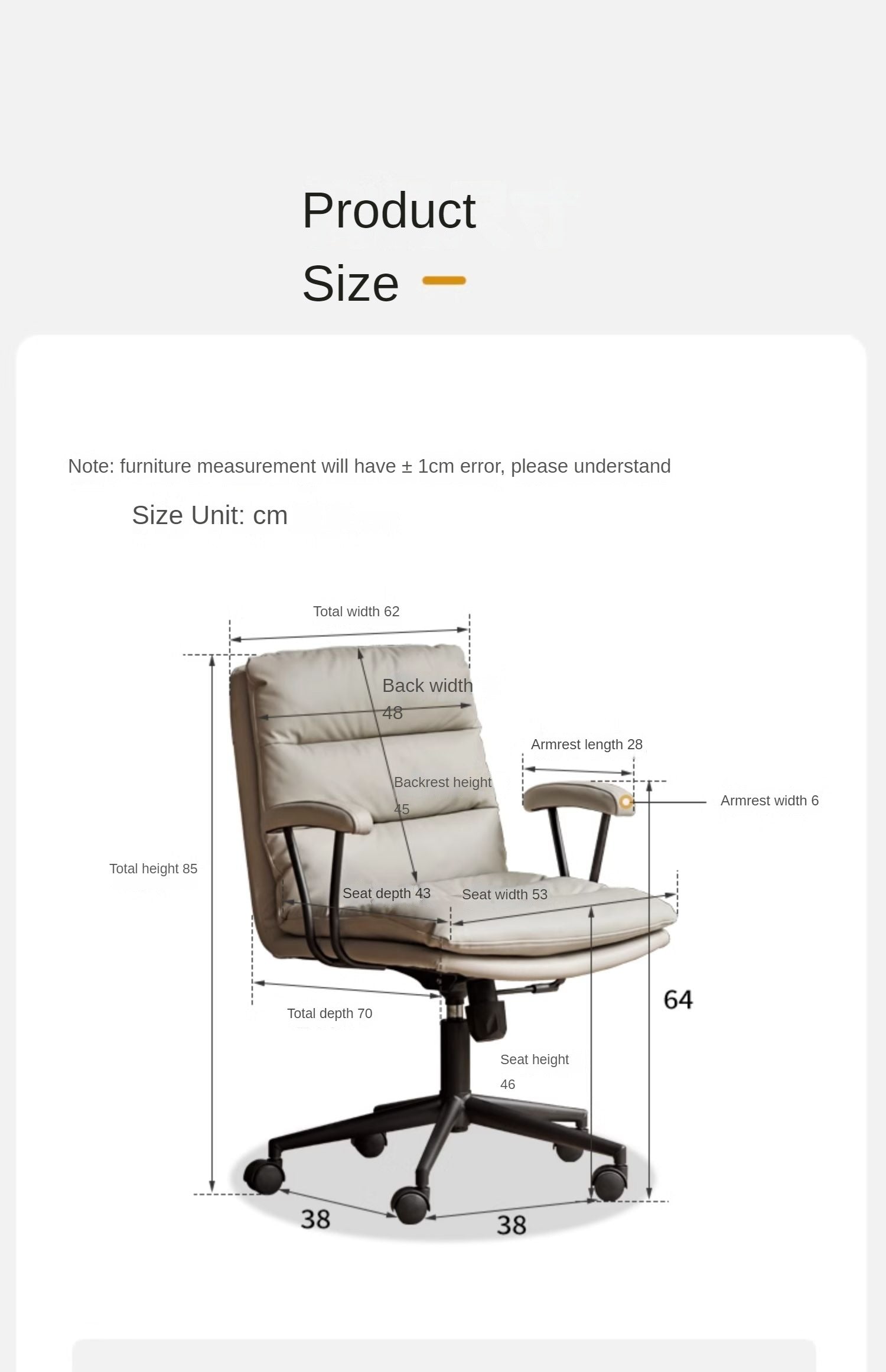 Premium Organic Leather Ergonomic Office Chair with Adjustable Height - Perfect for Home & Workspace Comfort