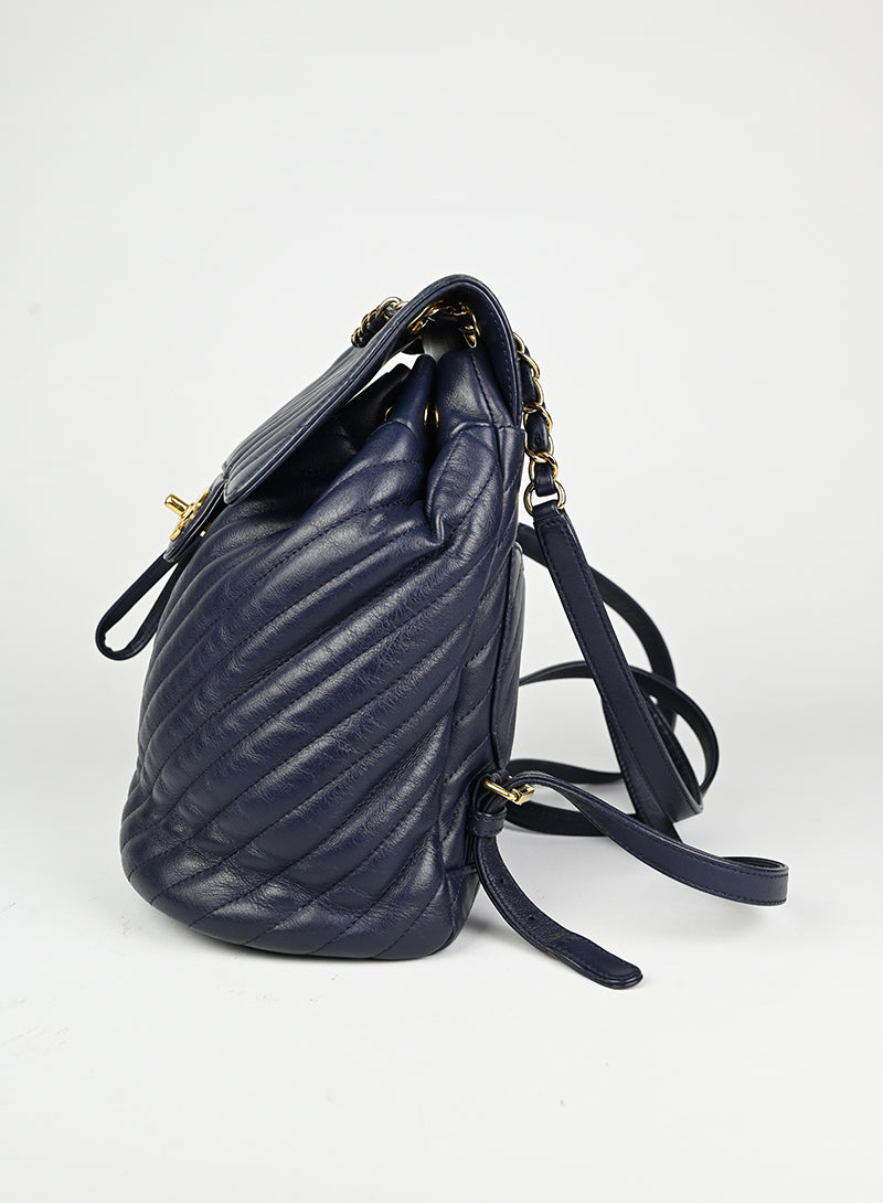 Chanel Blue Leather Backpack for Women - Stylish & Durable Designer Handbag for Work, Travel & Everyday Use