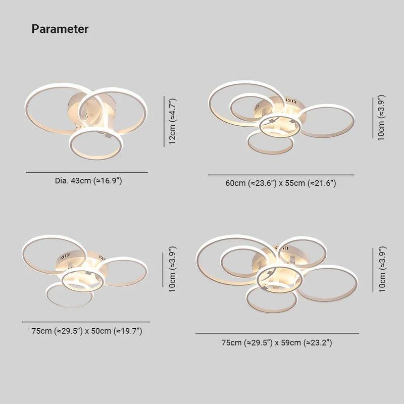 Modern LED Pendant Light with Ring Design - Stylish Ceiling Lighting for Living Room, Bedroom, and Dining Area