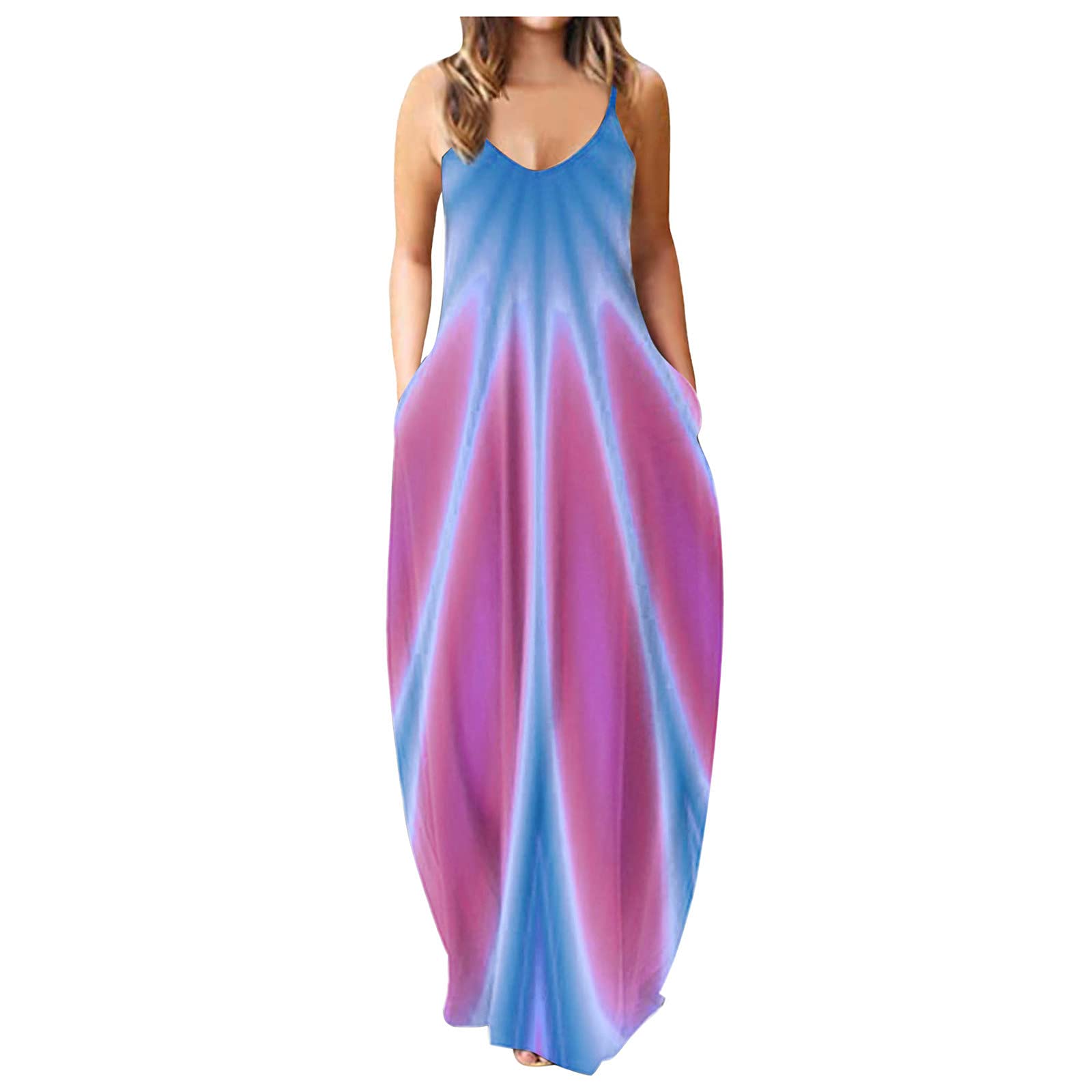 Zieglen Women's Floral Patchwork Long Maxi Dress - Casual Beach Sundress with Swing Skirt | Summer Dresses for Women | Perfect for Vacations, Weddings & Outdoor Parties