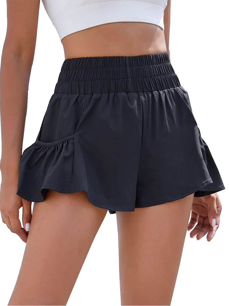 BMJL Women's High Waisted Athletic Running Shorts - Quick Dry Workout Gym Shorts with Pockets - Perfect for Yoga, Jogging & Casual Wear