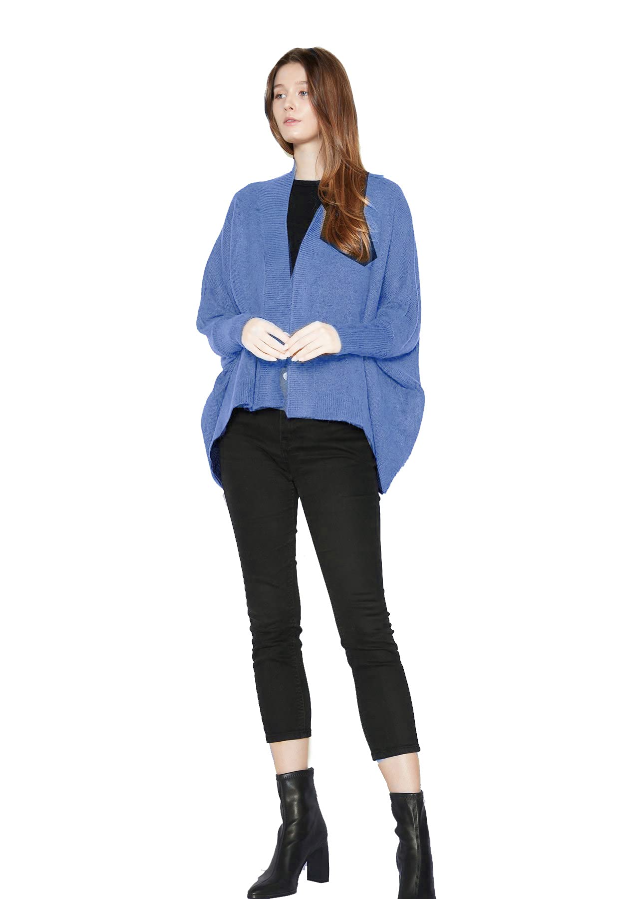 Silverfever Women's Open Front Long Sleeve Cardigan Sweater - Perfect for Office, Casual Outfits & Fall Layering